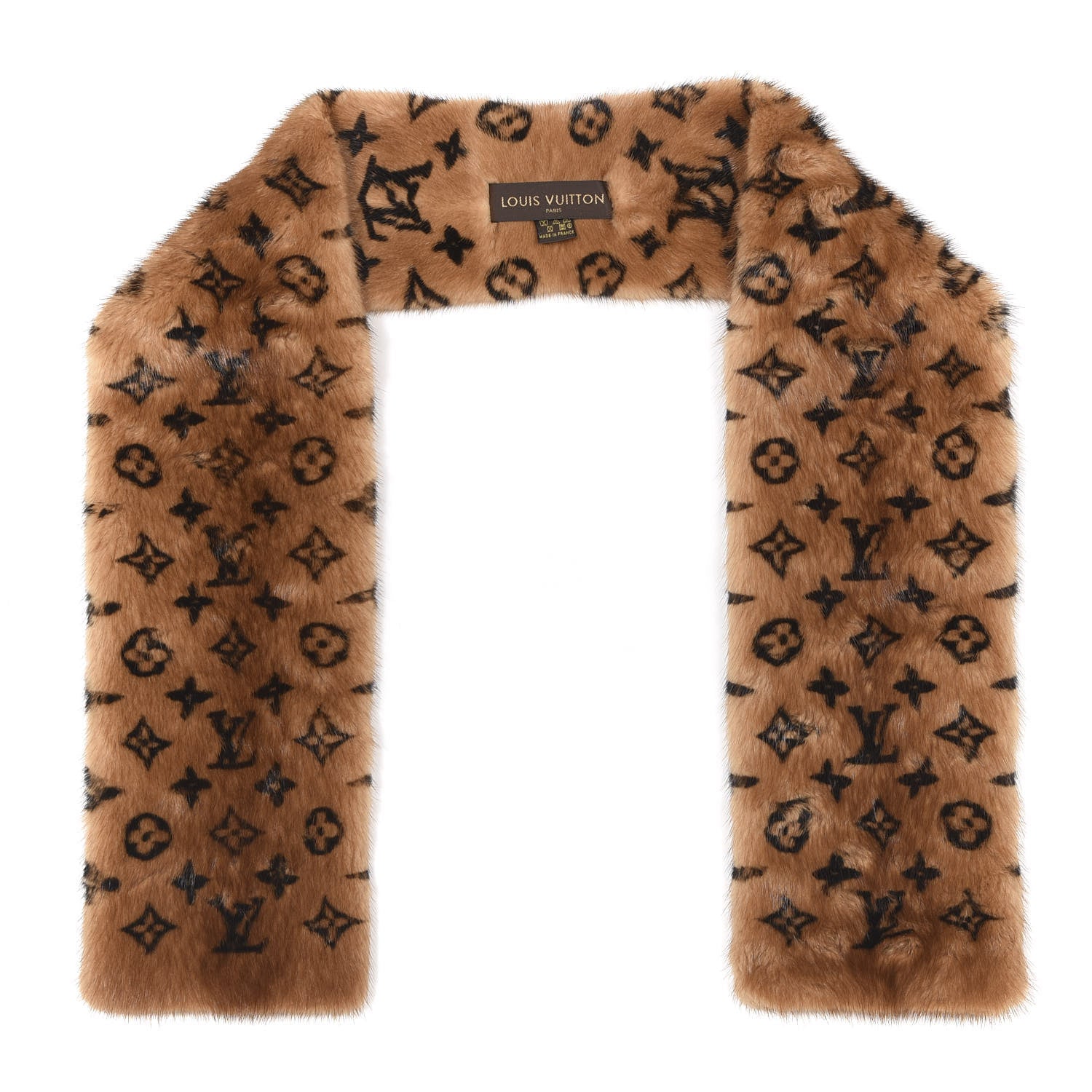Louis Vuitton Monogram Mink Fur Scarf Stole Wrap 1 of 3