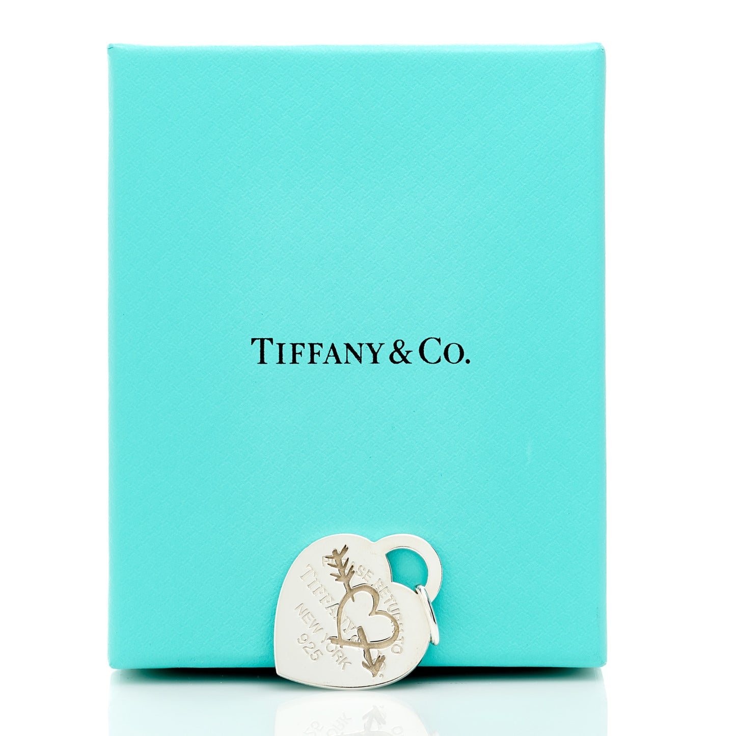 Sterling Silver Return To Tiffany Etched Heart and Arrow Tag Charm