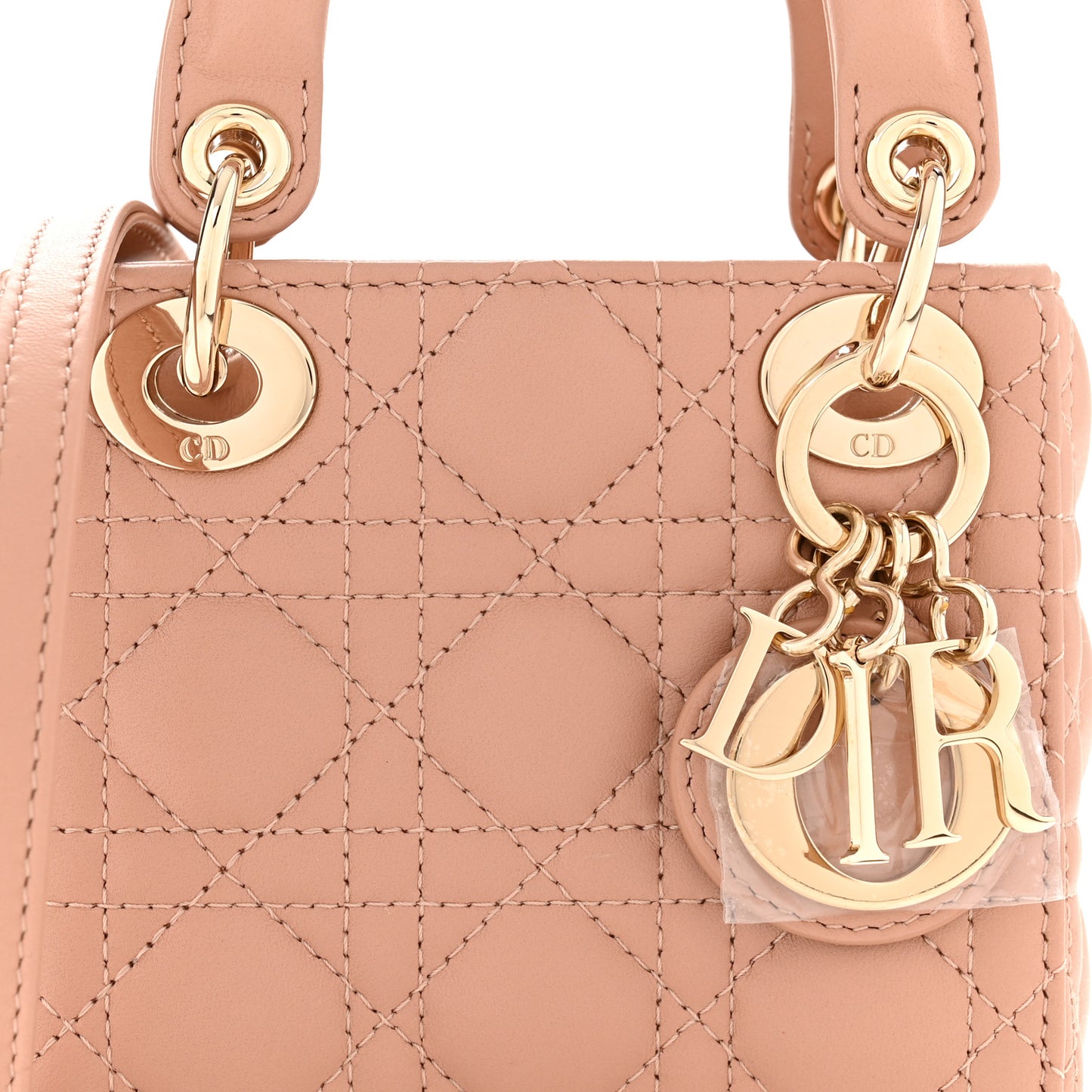 Lambskin Cannage Micro Lady Dior Rose Des Vents