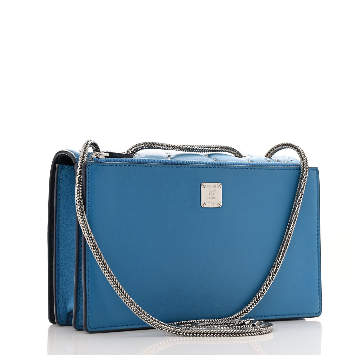 Lambskin Diamond Disco Flap Crossbody Bag Blue