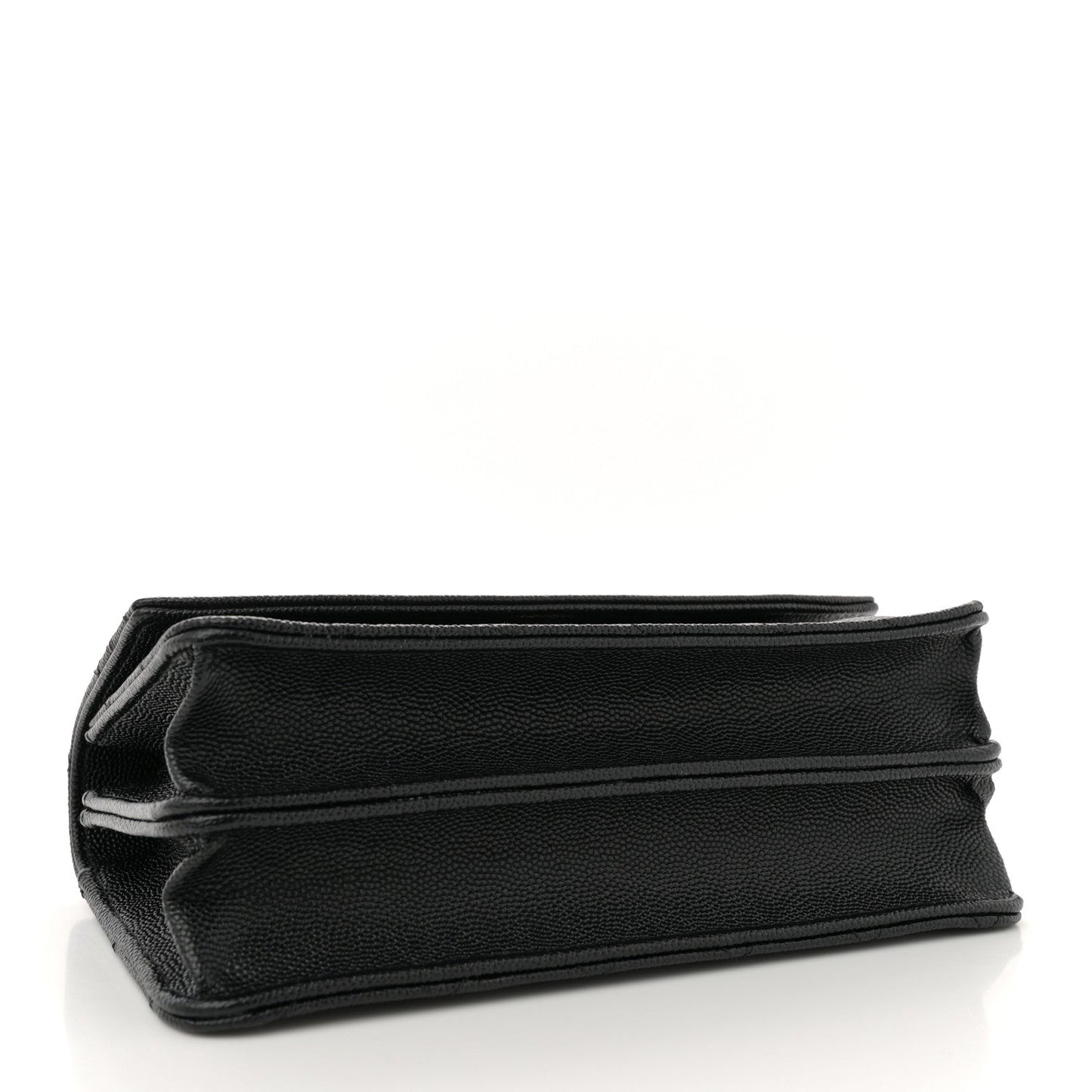 Caviar Quilted Trendy Handle Clutch With Chain Black