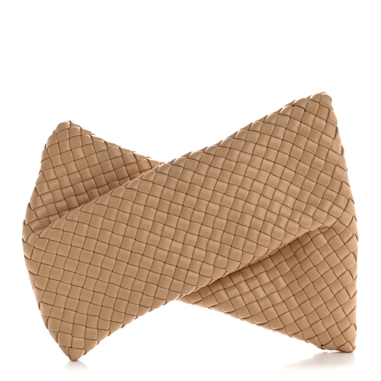 Nappa Intrecciato Crisscross Clutch Porridge