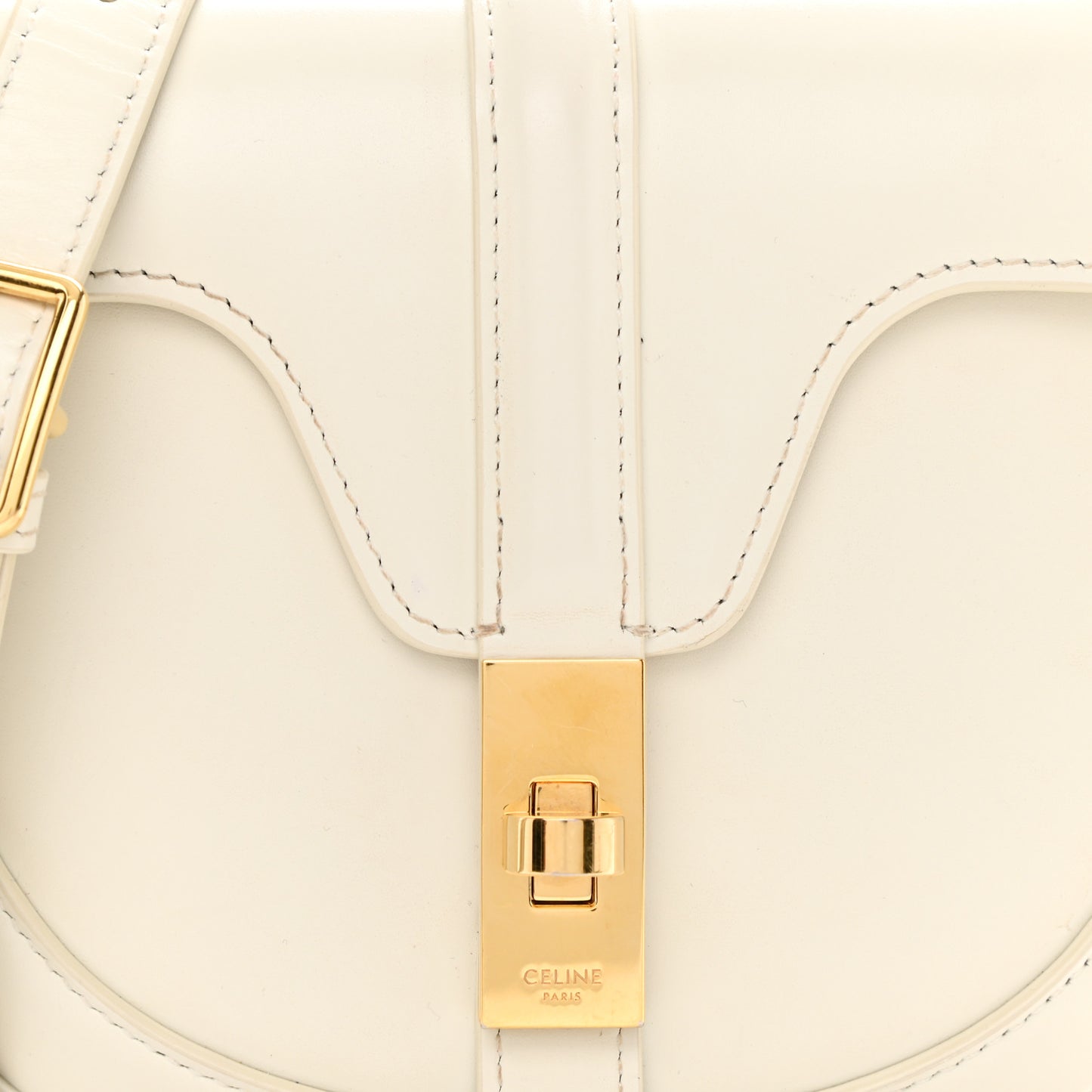 Satinated Calfskin Besace Small 16 White