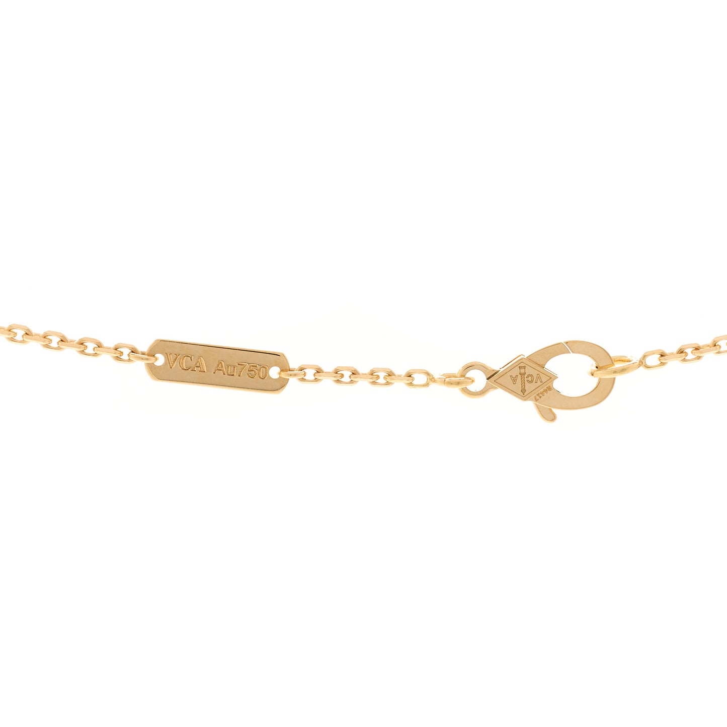 18K Yellow Gold Mother of Pearl Vintage Alhambra Pendant Necklace