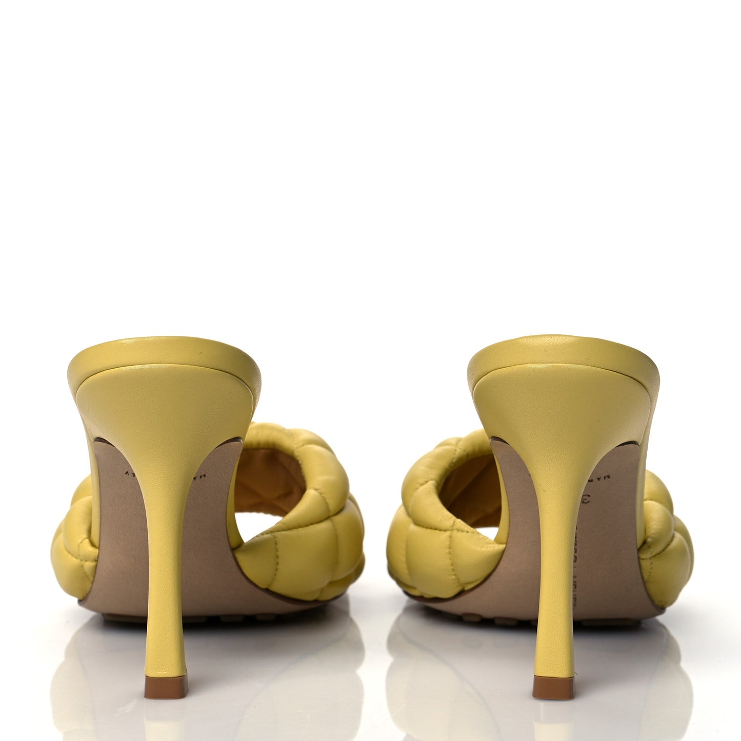 Nappa Matelasse Padded Mule Sandals 35.5 Pear