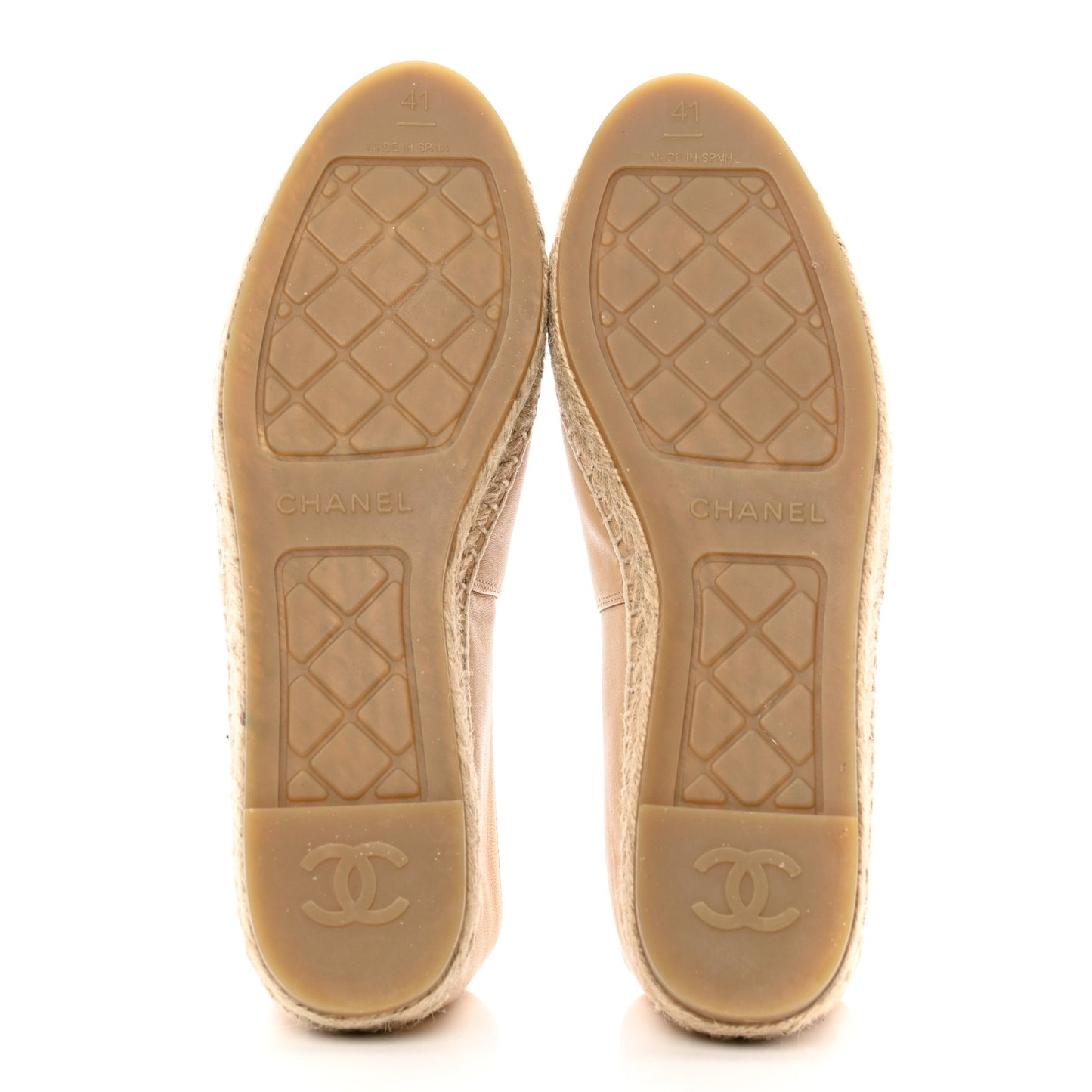 Lambskin CC Espadrilles 41 Beige Black