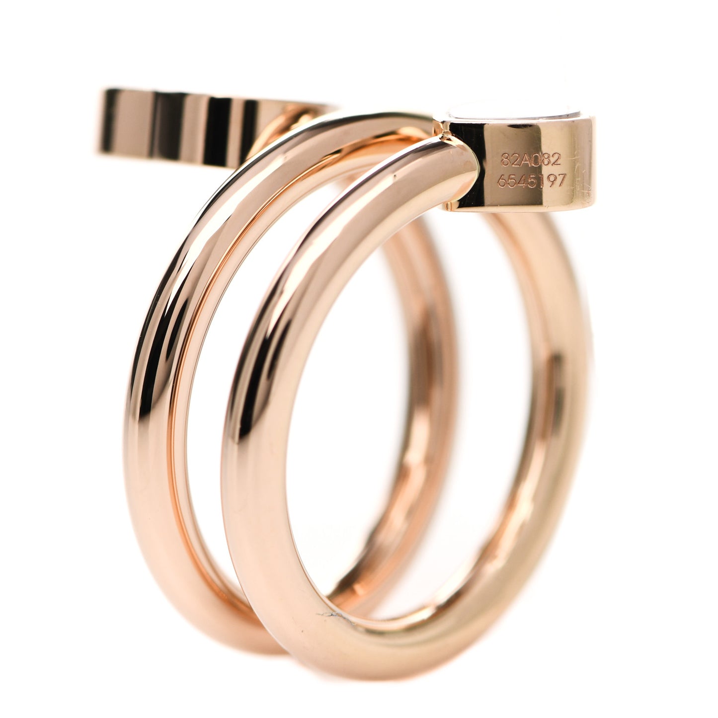18K Rose Gold Diamond Pave Happy Hearts Twist Ring 53 6.25