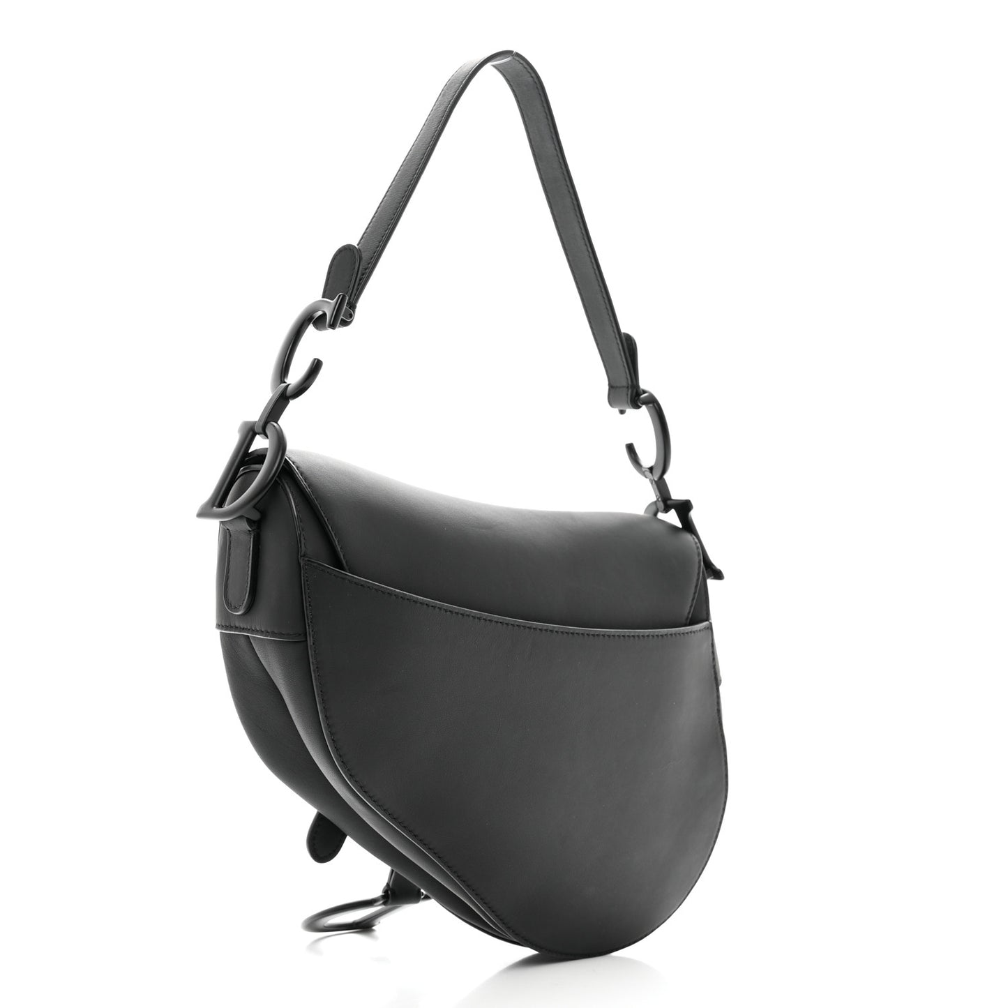 Ultra Matte Calfskin Saddle Bag Black