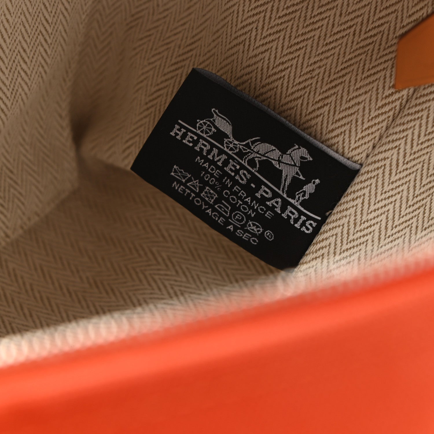 Hermes Canvas Small Bride-A-Brac Pouch Orange Burgundy 6 of 7