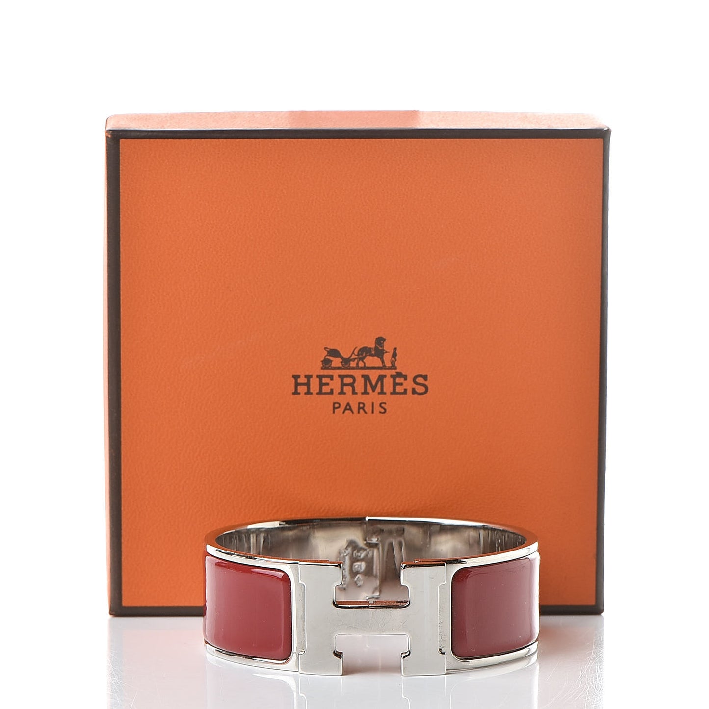 Enamel Wide Clic Clac H Bracelet PM Red