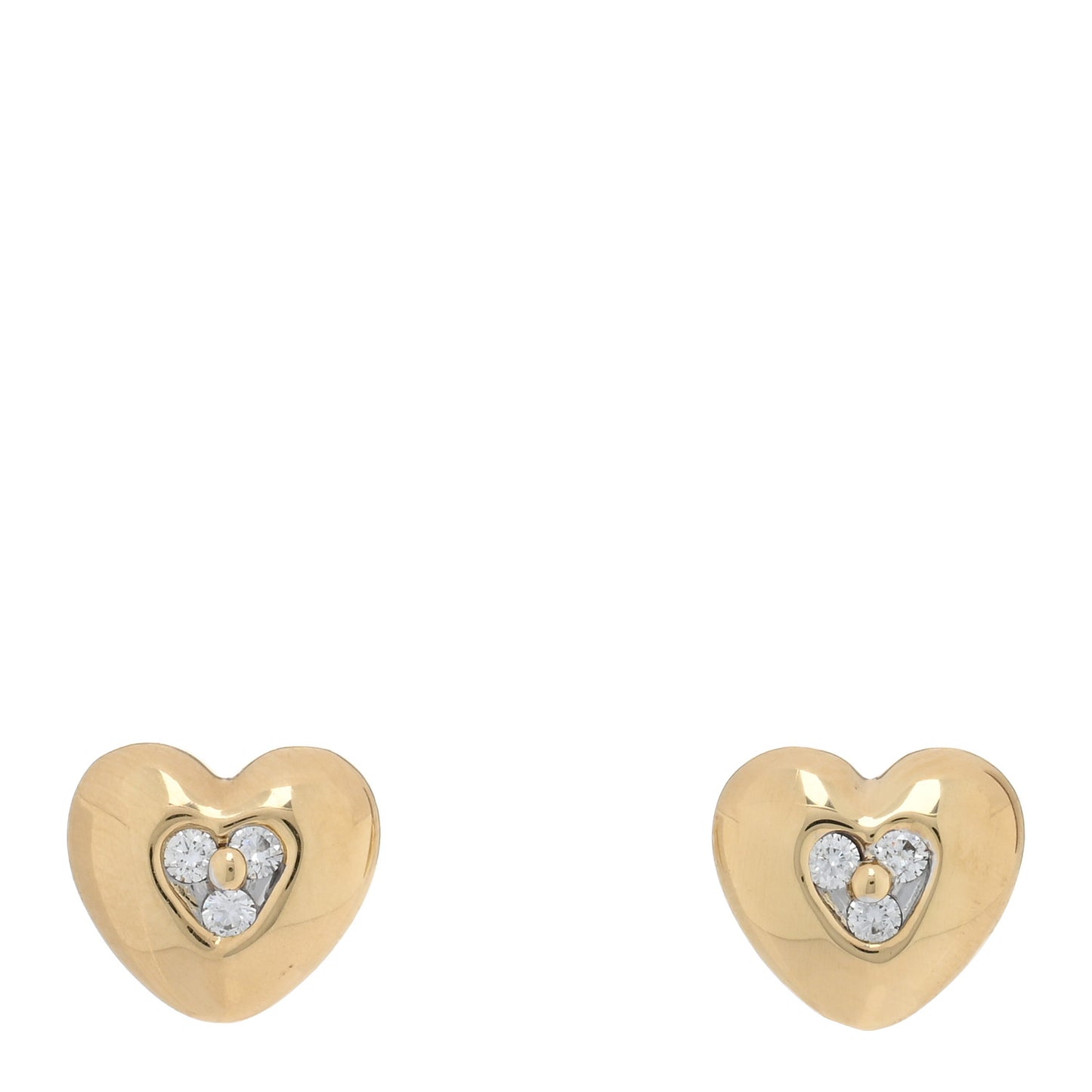 18K Yellow Gold Diamond Paloma Picasso Modern Heart Earrings
