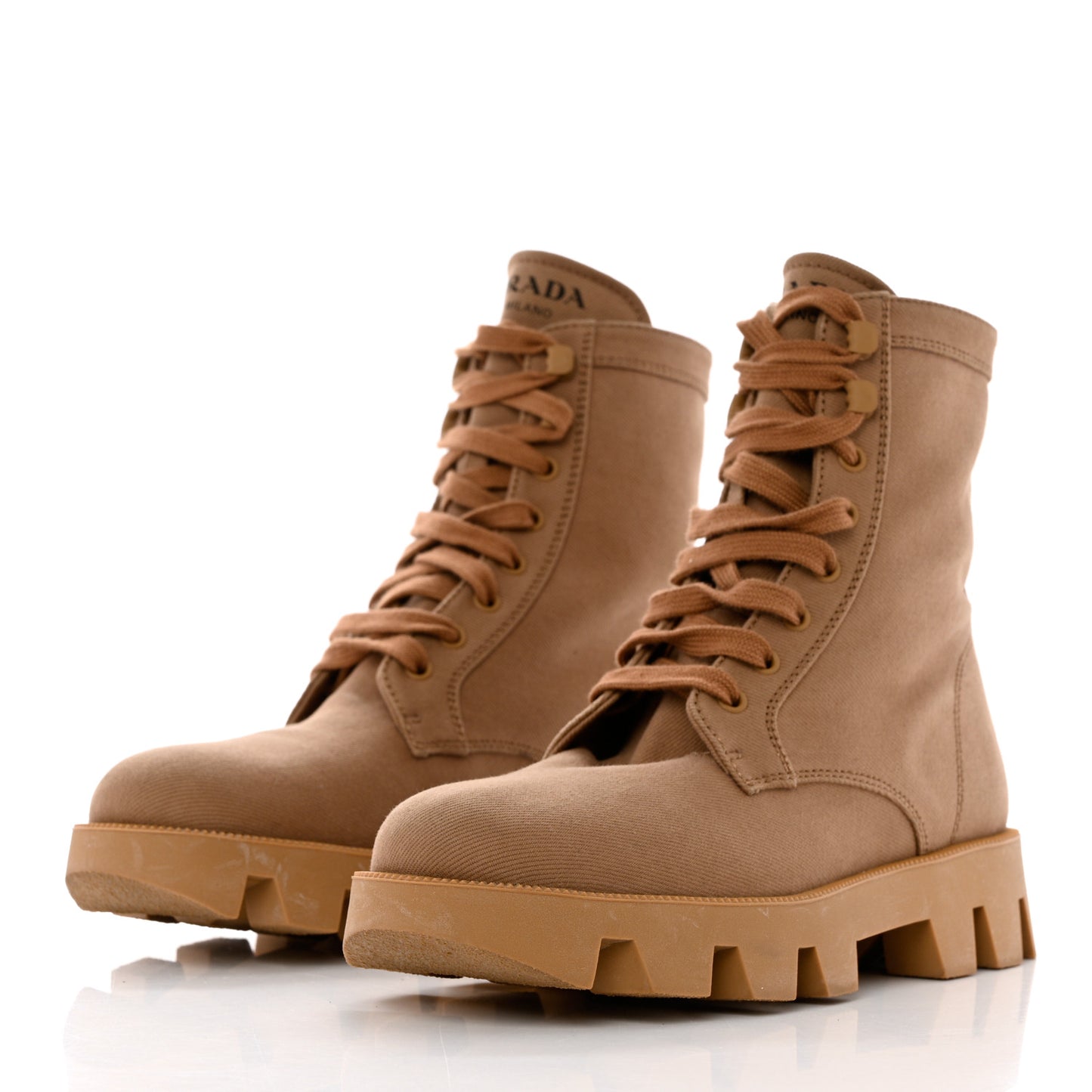 Washed Denim Rocksand 45mm Combat Boots 40 Kaki