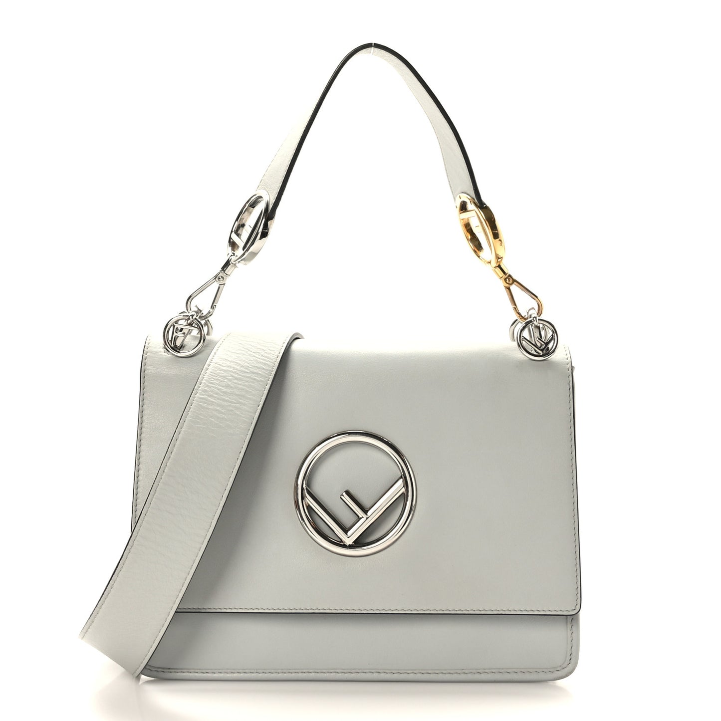Vitello Century Opaco F is Fendi Kan I Shoulder Bag Grigio Perla