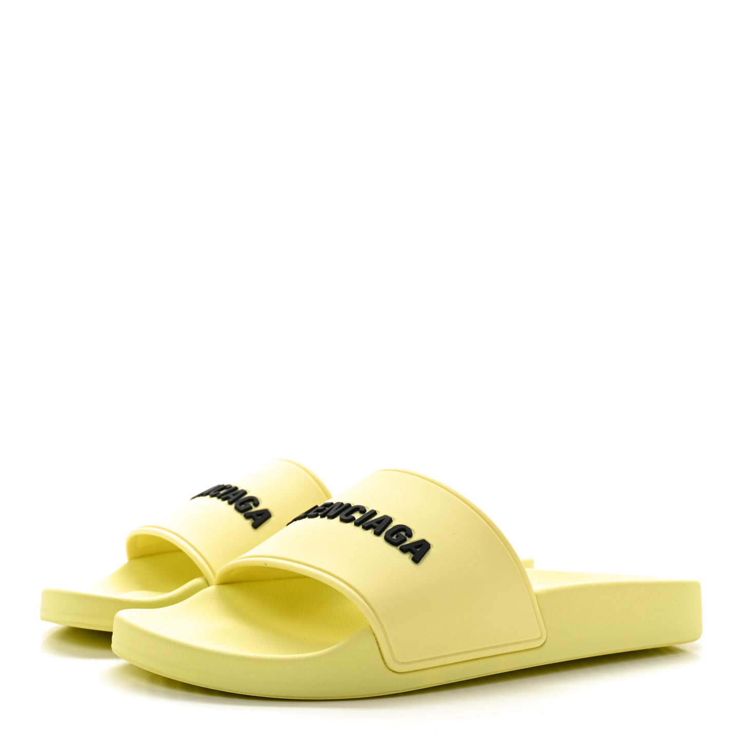 Smooth Rubber Logo Bi-Color Womens Pool Slide Sandals 38 Yellow Black