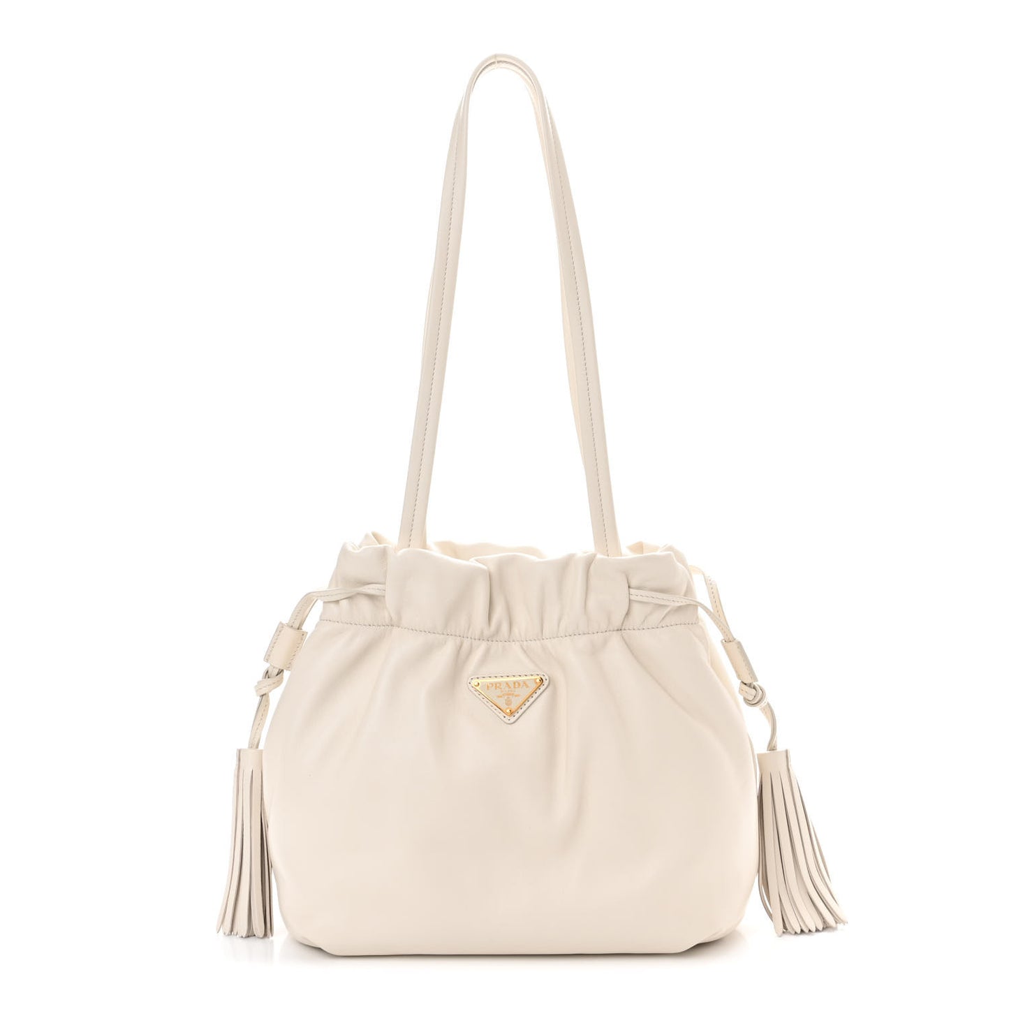 Nappa Drawstring Tote White