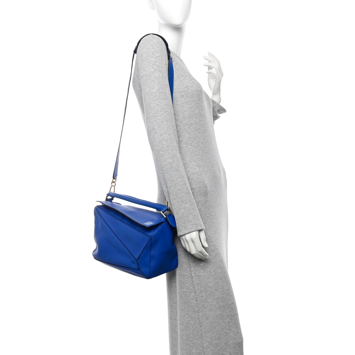 Calfskin Medium Puzzle Bag Electric Blue