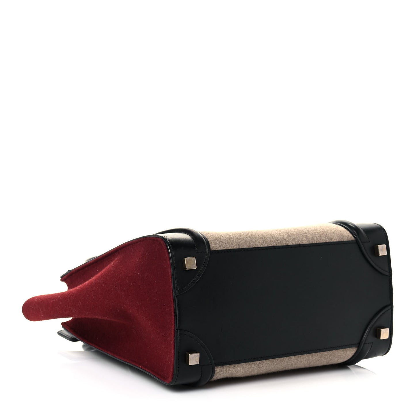 Felt Smooth Calfskin Micro Tri-Color Luggage Brown Black