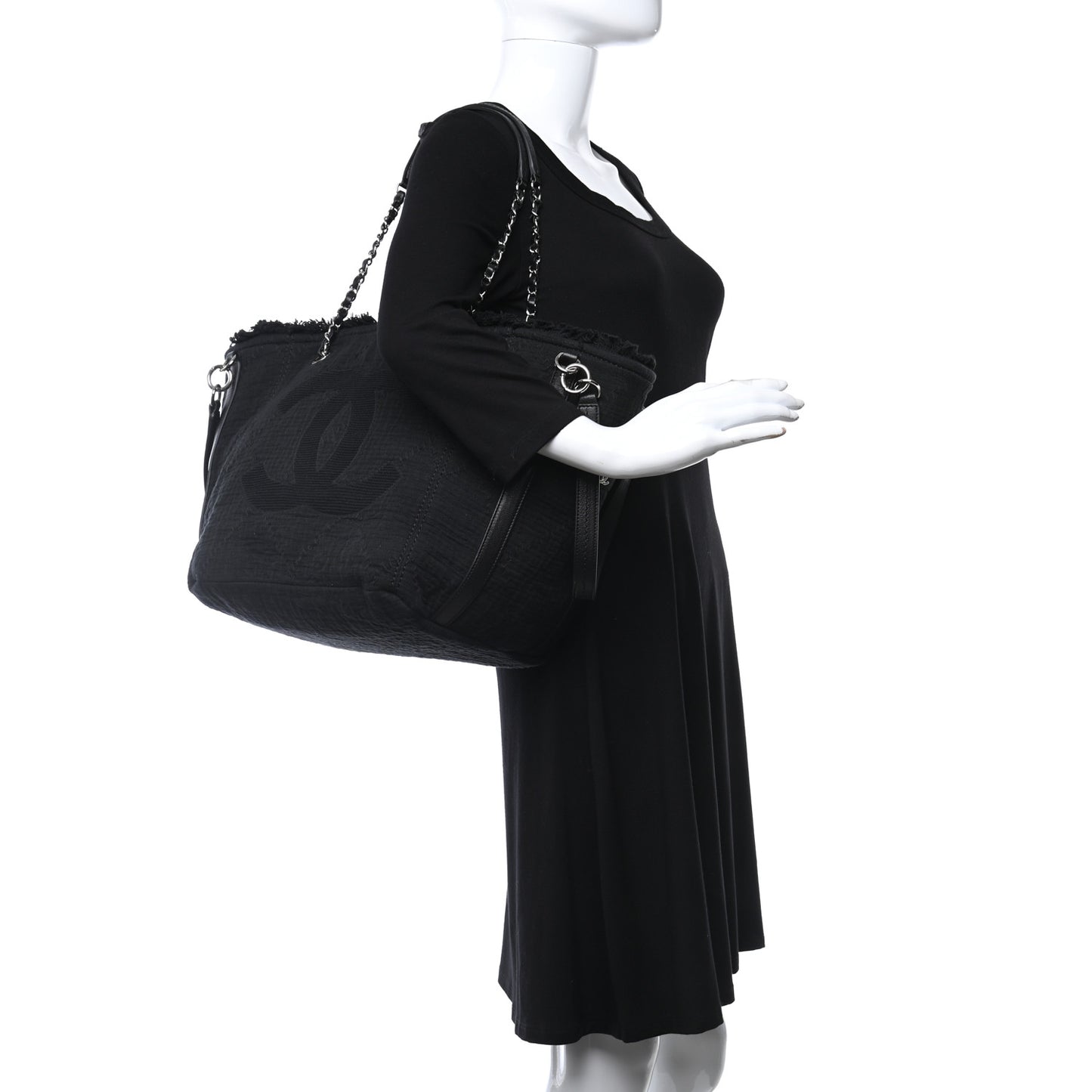 Canvas Small Double Face Tote Black