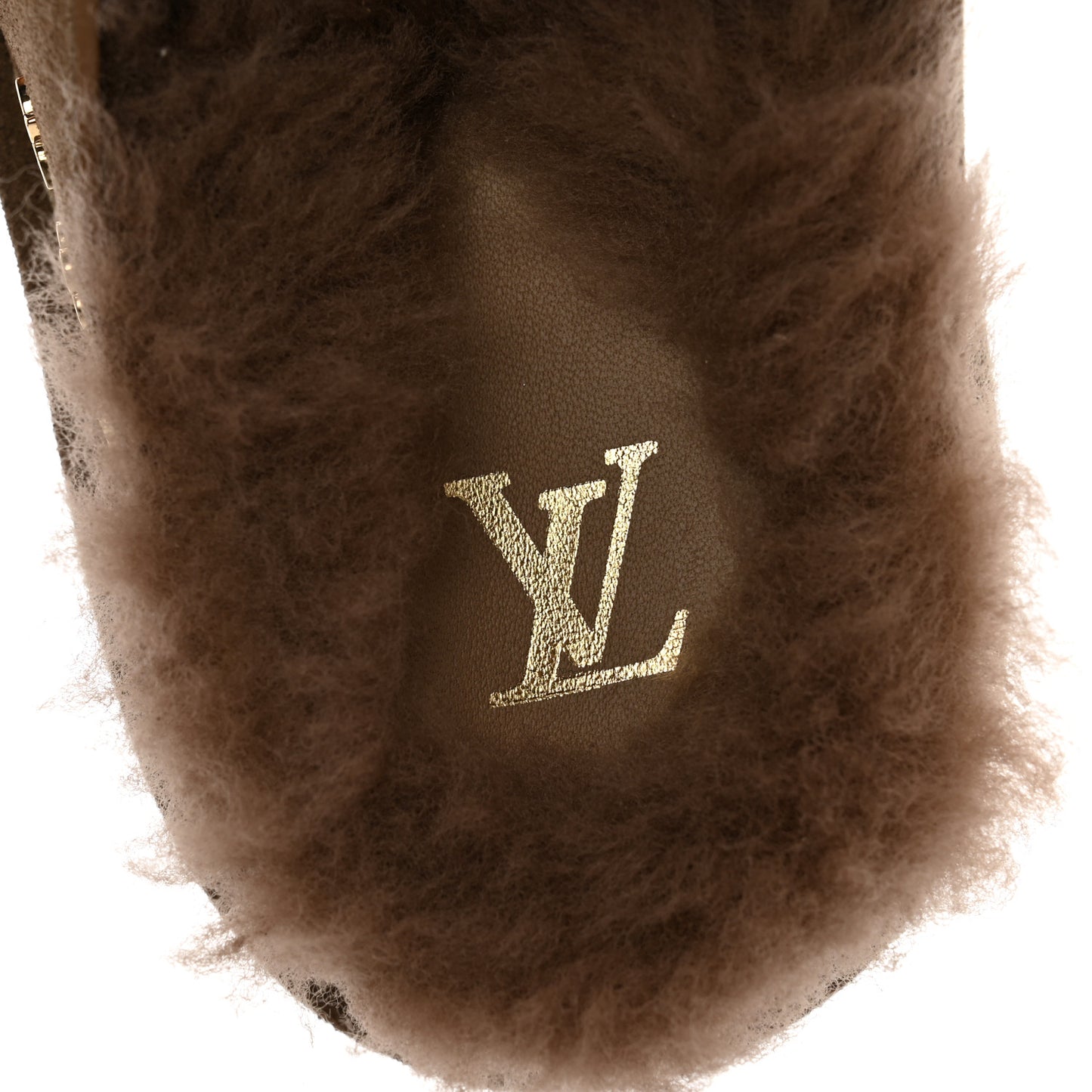 Monogram Fur LV Easy Mule 6 Brown