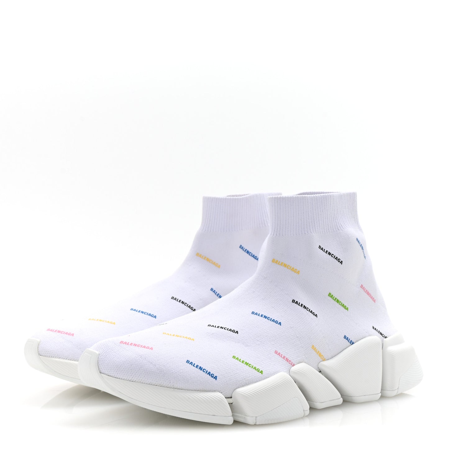 Technical 3D Recycled Knit Allover Logo Womens Speed 2.0 Sneakers 41 White Multicolor