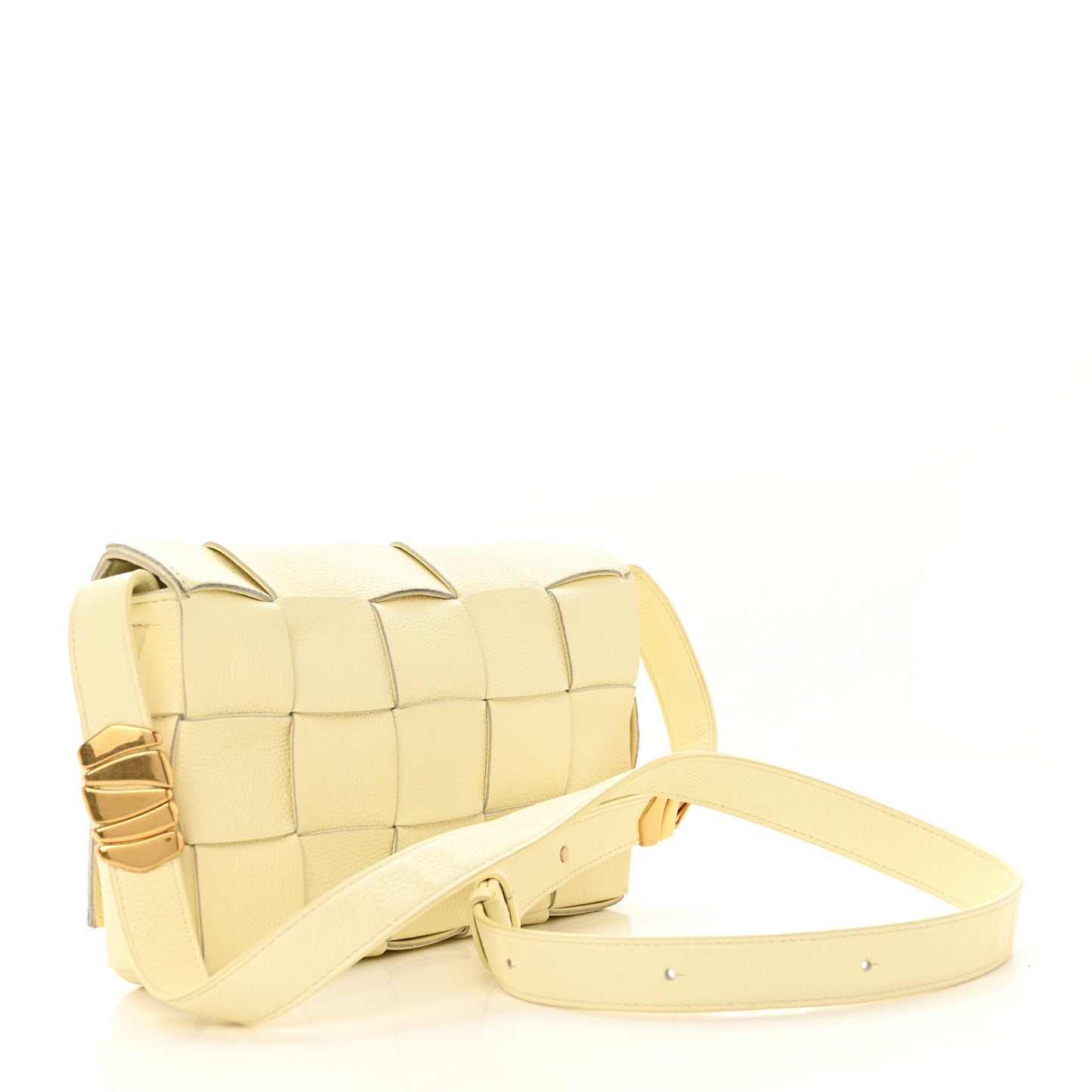 Grained Calfskin Maxi Intrecciato Cassette Crossbody Bag Ice Cream