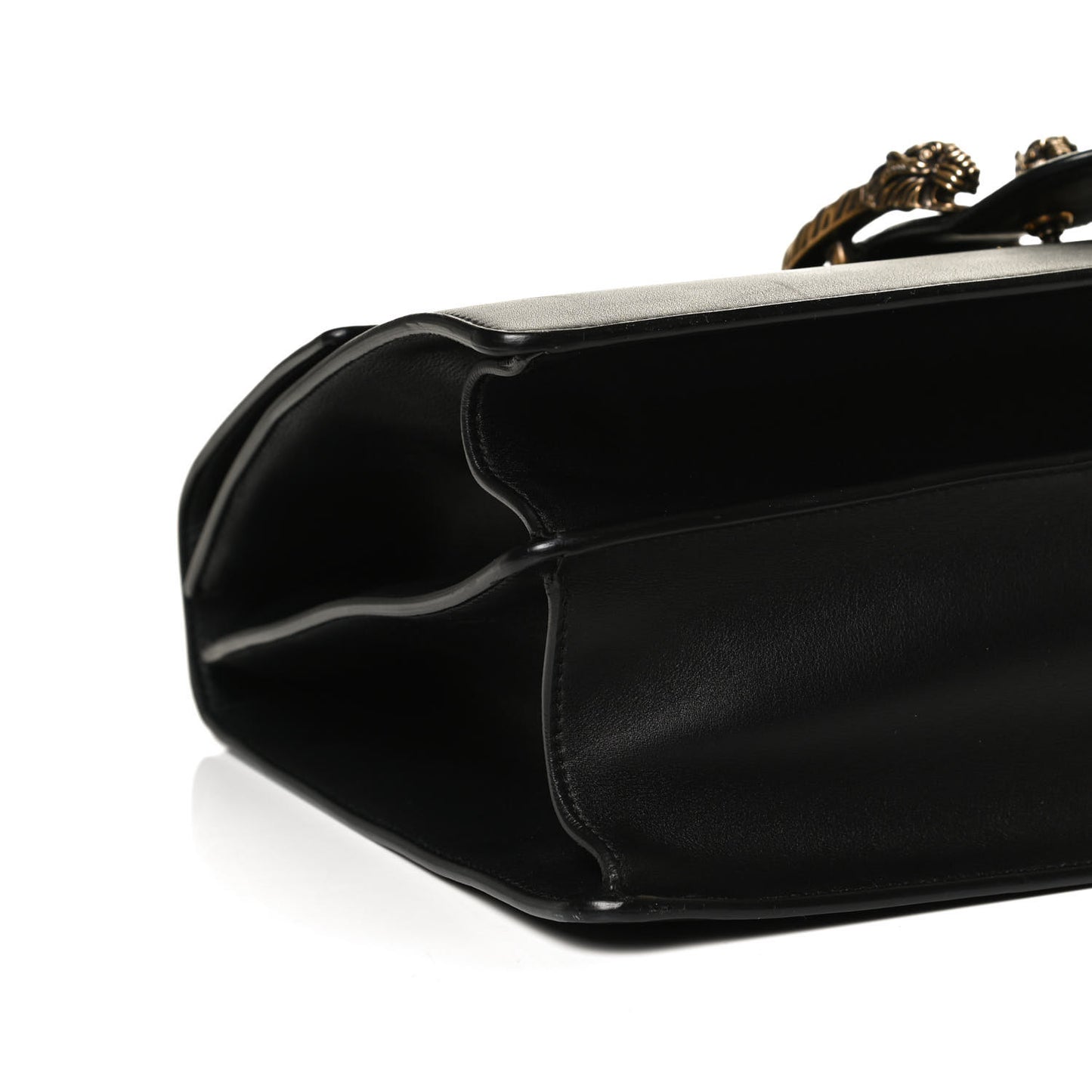 Moon Calfskin Web Large Dionysus Bamboo Top Handle Bag Black