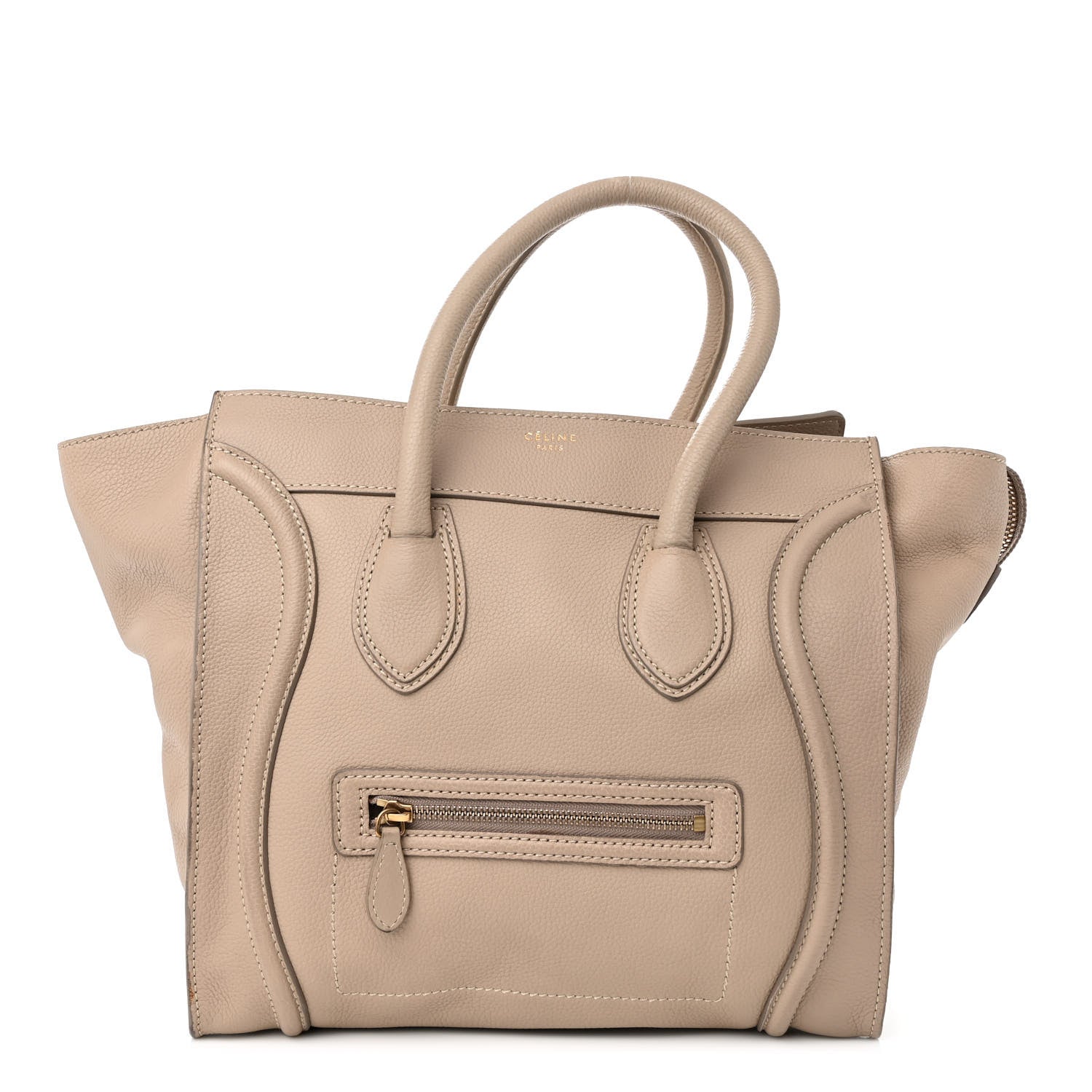 Celine Drummed Calfskin Mini Luggage Dune 1 of 20