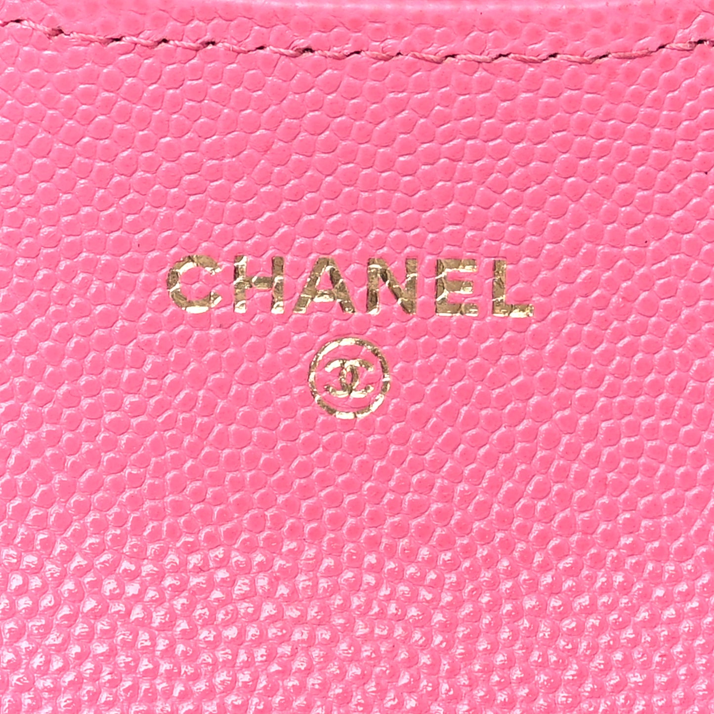 Caviar Quilted Flap Card Holder Wallet Pink