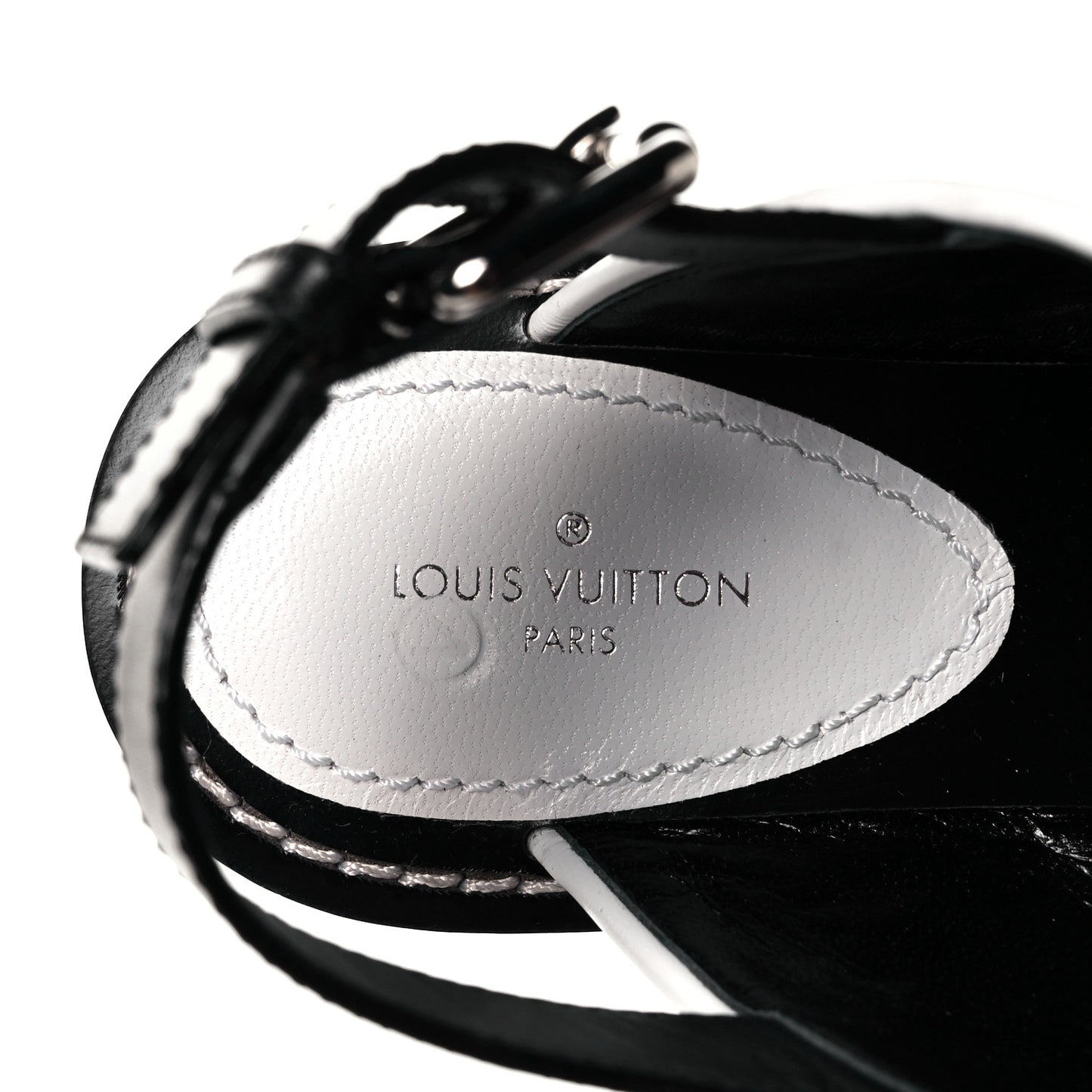 Monogram Calfskin Matchmake Flat Thong Sandals 36 Black
