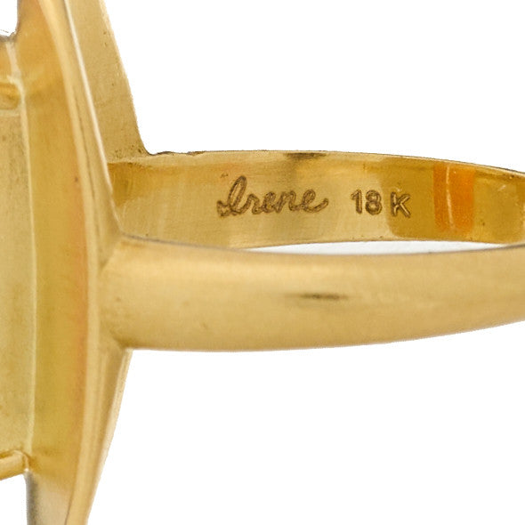 18K Yellow Gold Fire Opal Infinity Cocktail Ring 53 6.25