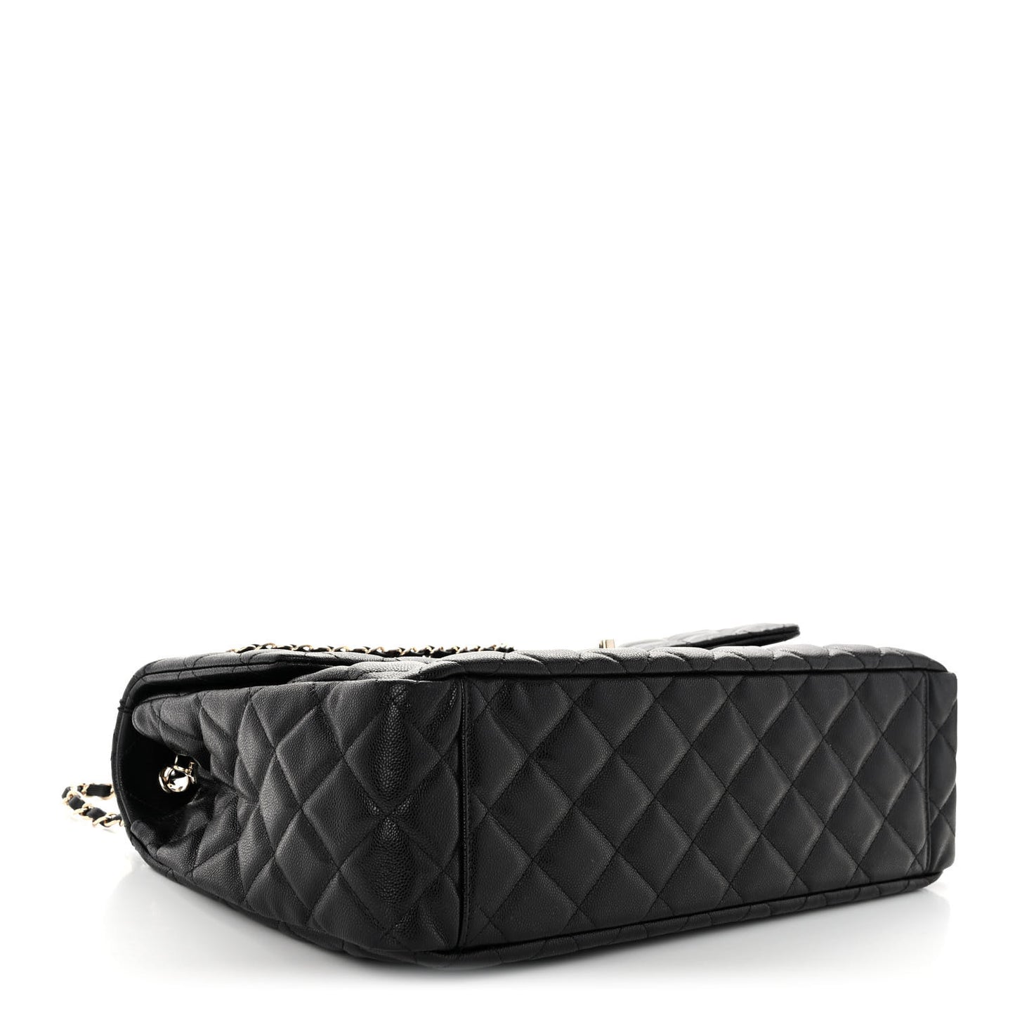 Caviar Quilted XXL Travel Flap Bag Black