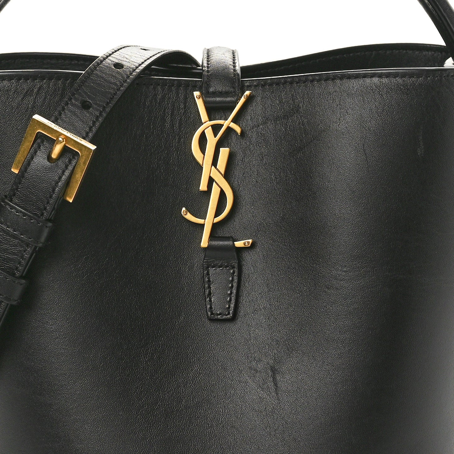 Shiny Calfskin Le 37 Mini Bucket Bag Black