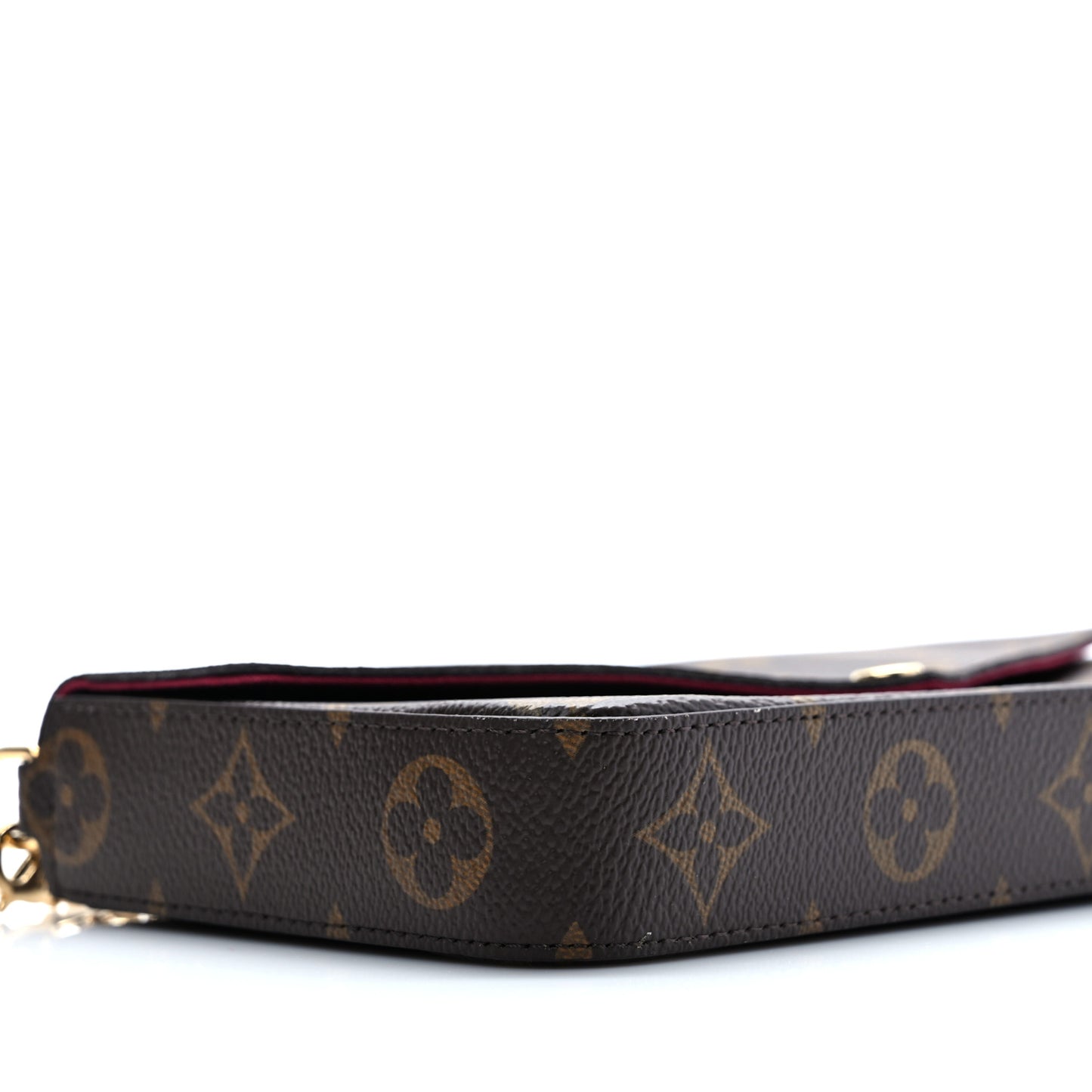Monogram Pochette Felicie Chain Wallet Fuchsia