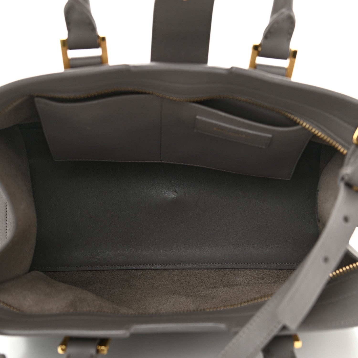 Saint Laurent Calfskin Small Monogram Cabas Grey 5 of 15