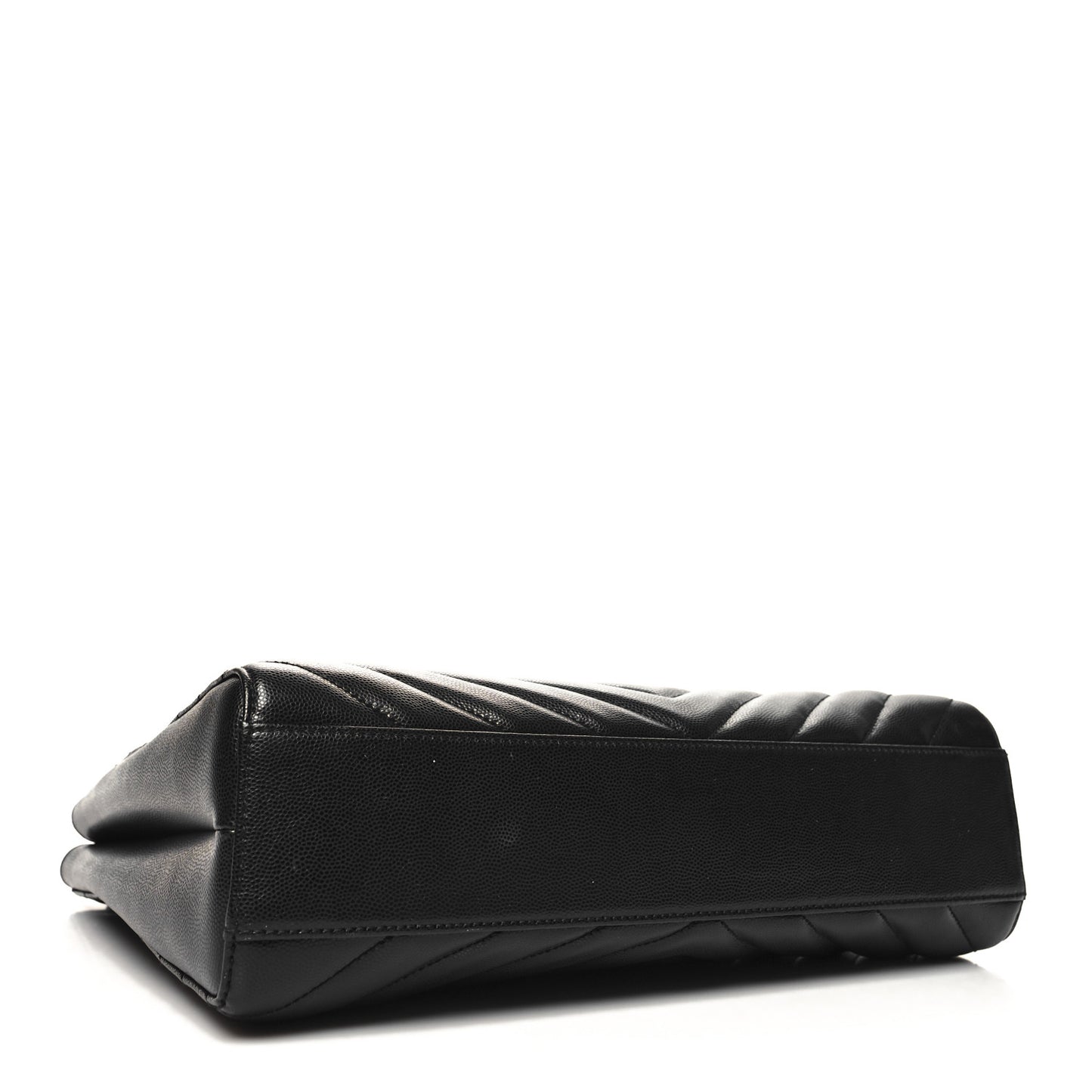 Grain de Poudre Matelasse Chevron Medium Tribeca Shopping Bag Black