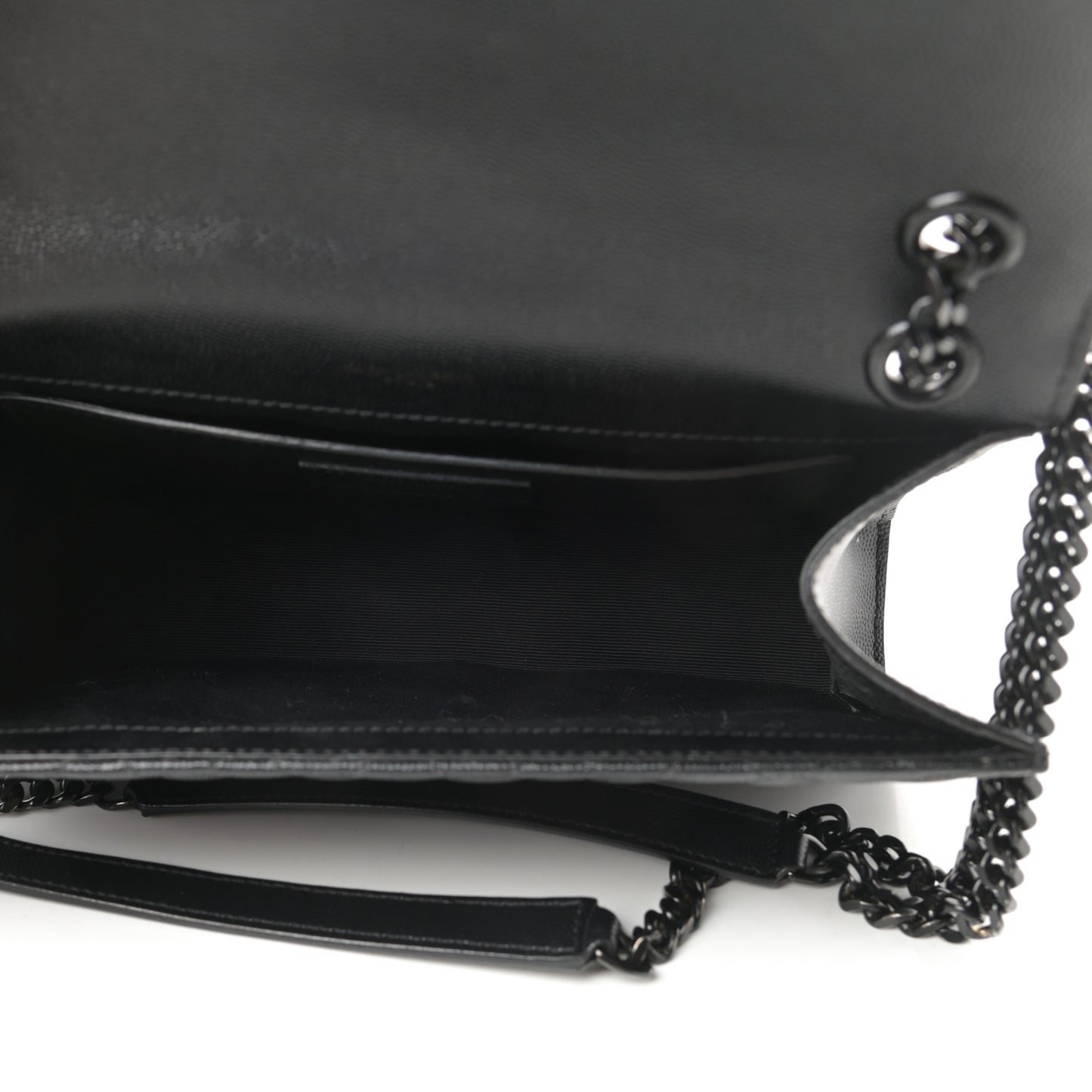 Grain De Poudre Textured Mixed Matelasse Triquilt Medium Monogram Satchel Black