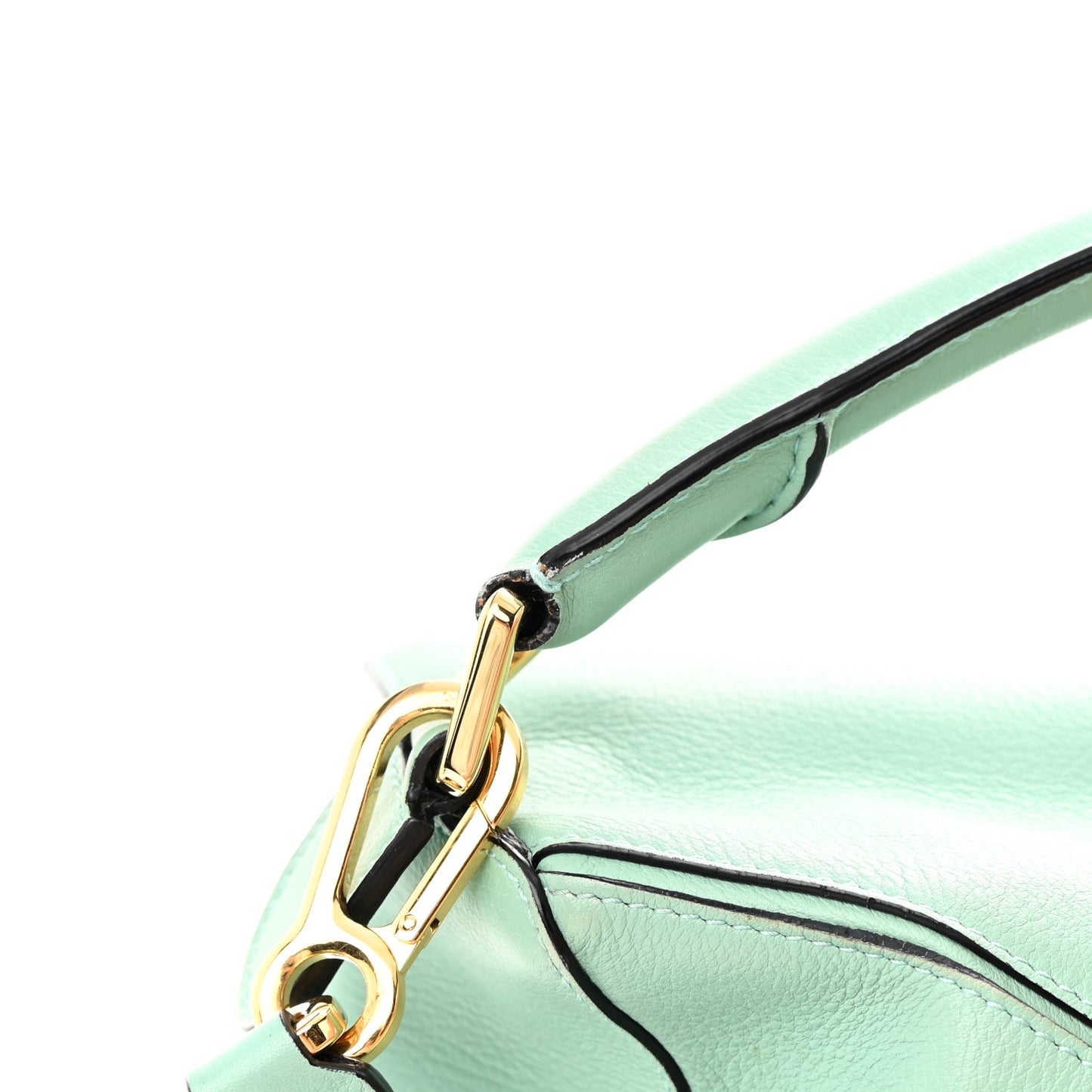 Calfskin Medium Puzzle Bag Sea Water Green
