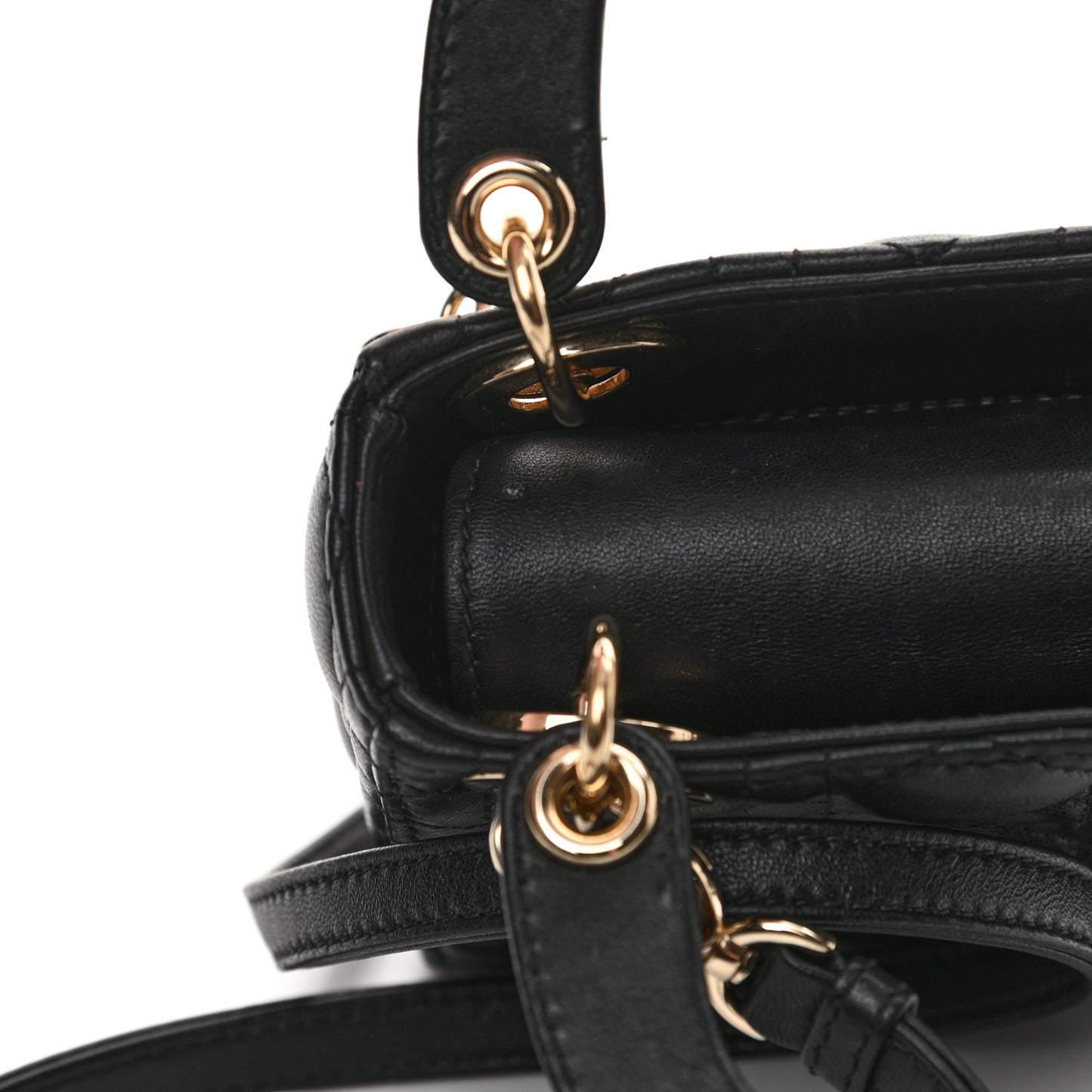 Lambskin Cannage Micro Lady Dior Black
