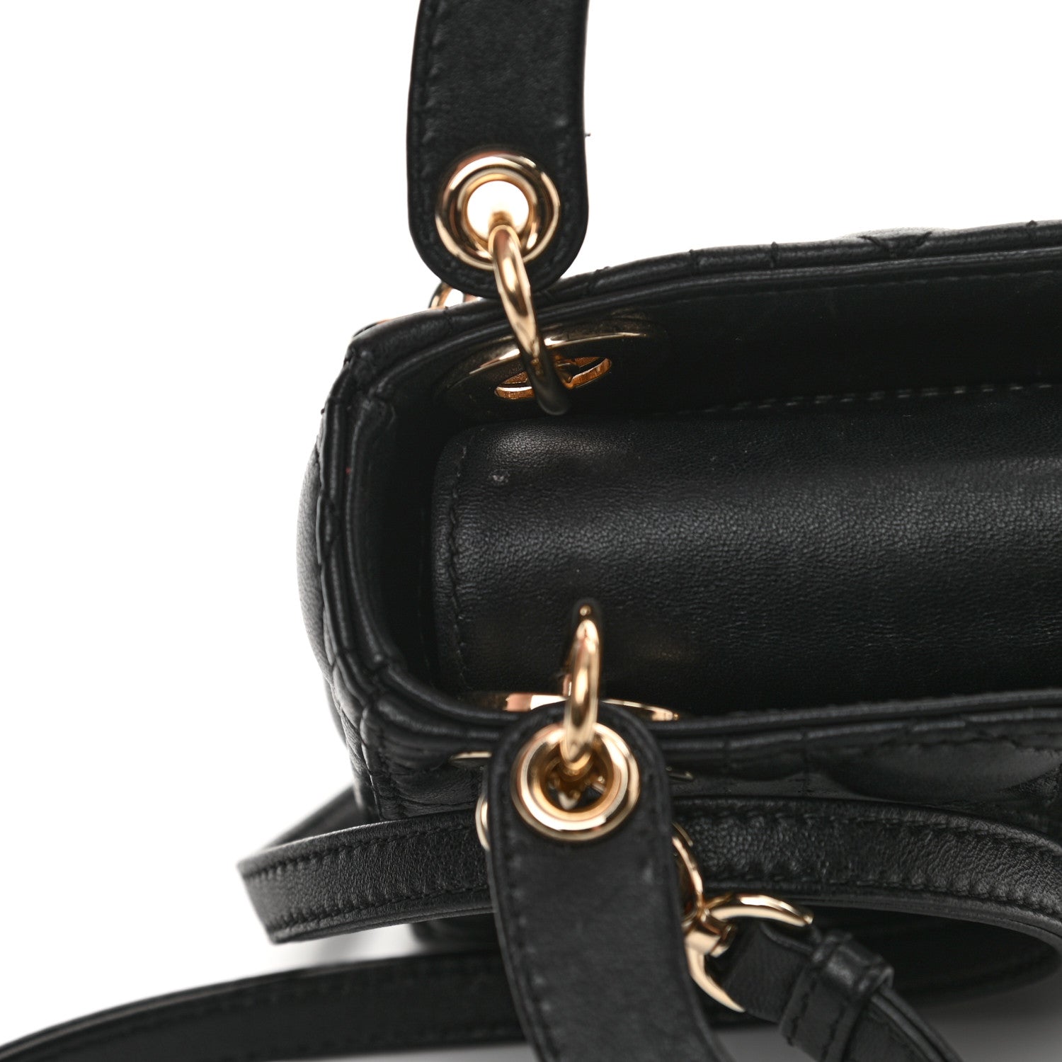 Christian Dior Lambskin Cannage Micro Lady Dior Black 13 of 14