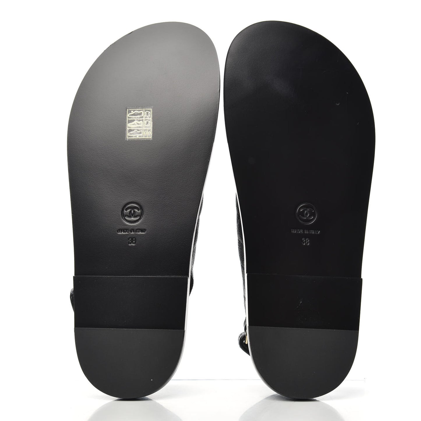 Grained Calfskin Velcro Dad Sandals 38 Black
