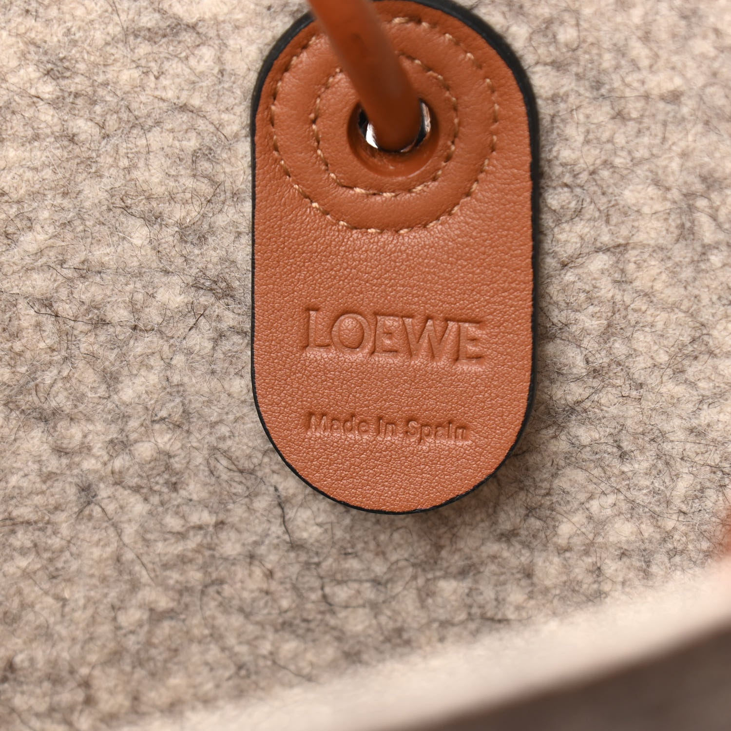 Loewe Felt Calfskin Small Anagram Square Basket Tote Brown Tan 6 of 10
