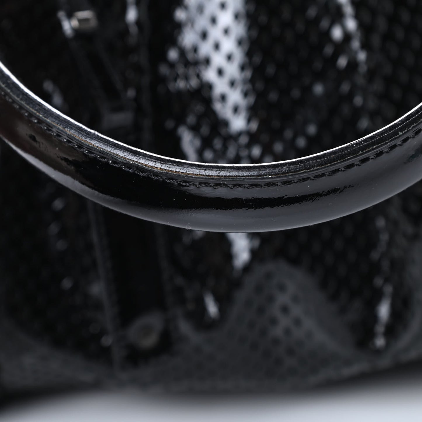 Prorsum Perforated Patent Calfskin Knight Satchel Black