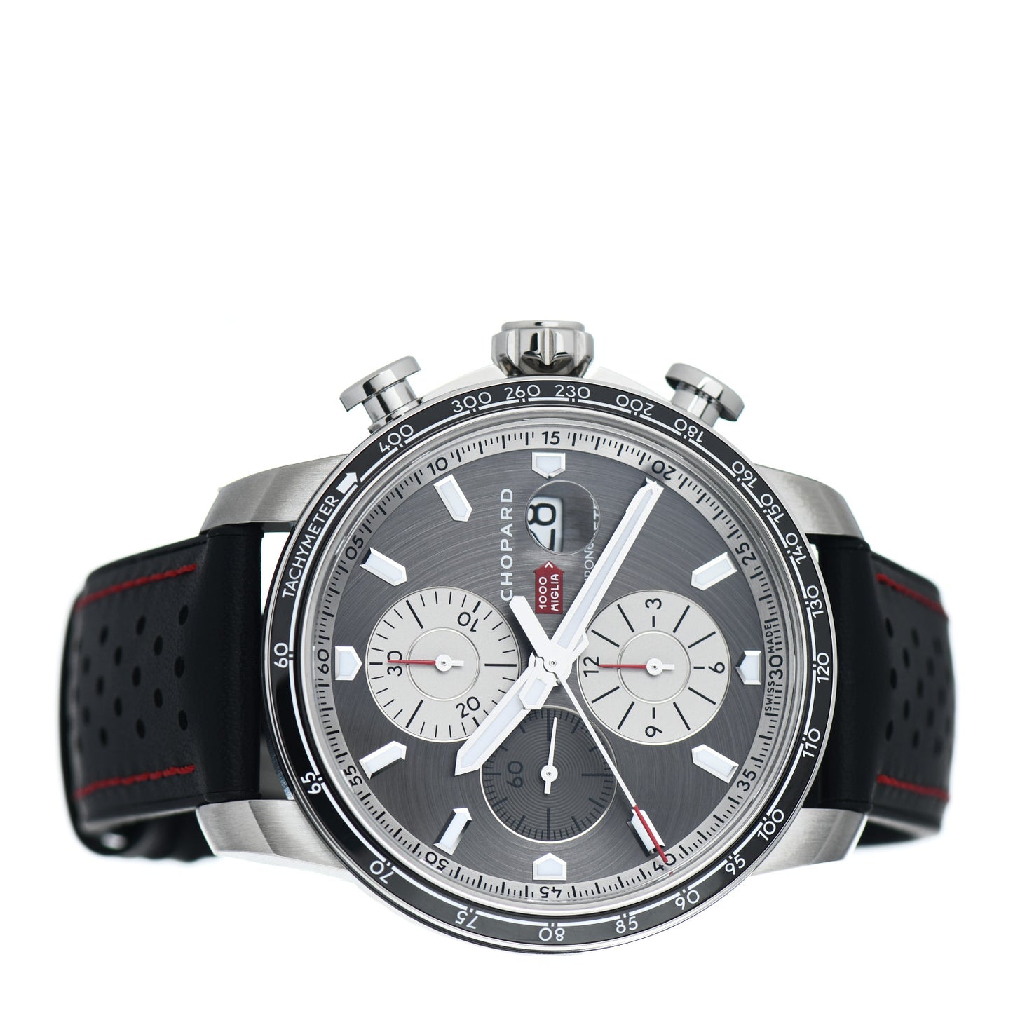 Stainless Steel Rubber 42mm Mille Miglia Race Edition Chronograph Automatic Watch Black