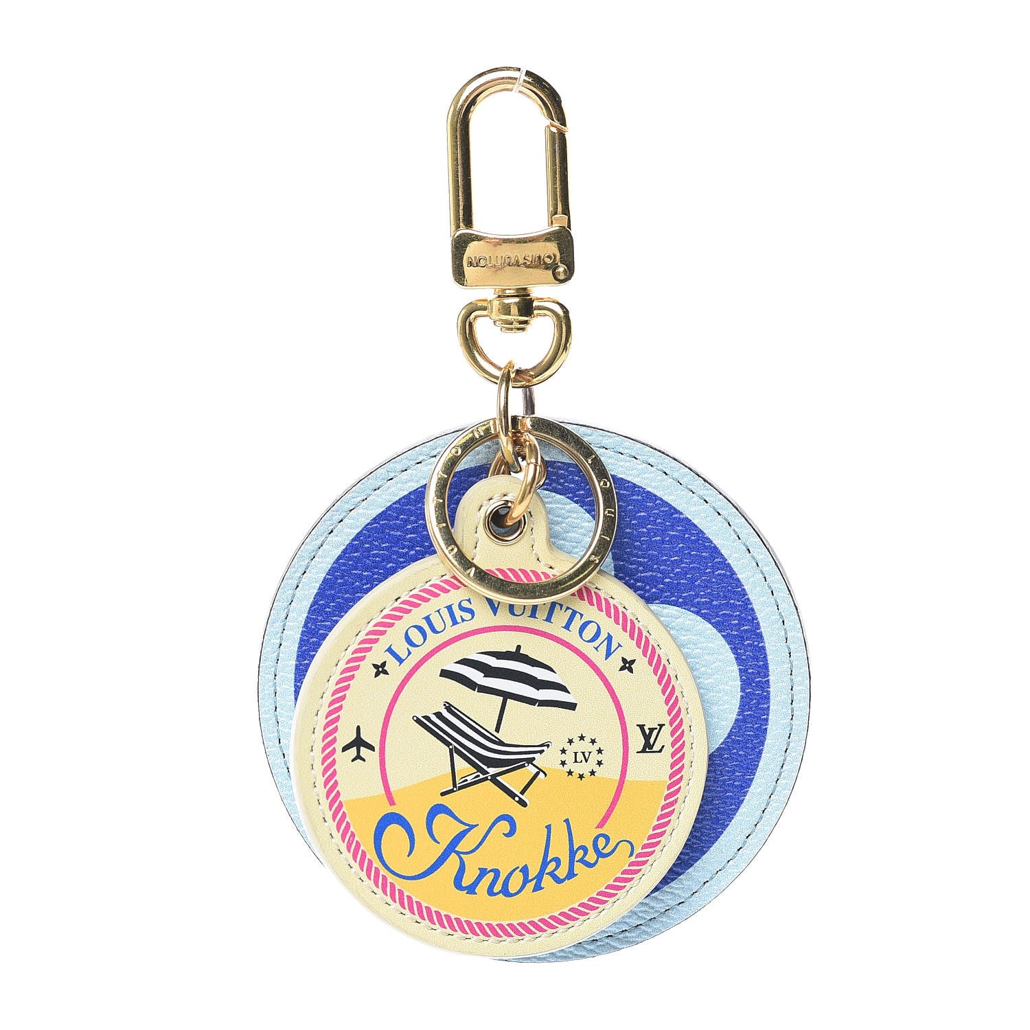 LOUIS VUITTON LVロゴ キーホルダー ブルー クリア Louis Vuitton Monogram Giant Knokke Bag Charm Key Holder Blue