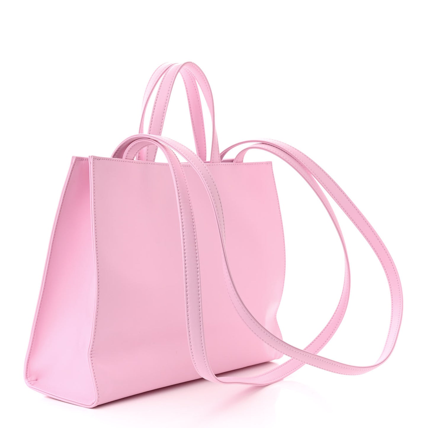 Vegan Leather Medium Shopping Bag Bubblegum