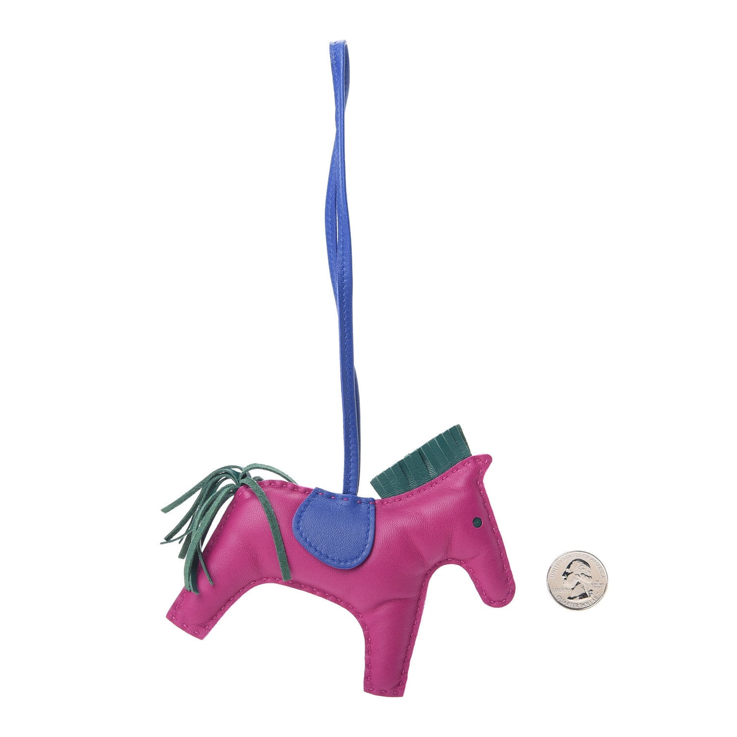 Milo Lambskin Grigri Rodeo Horse Bag Charm MM Rose Pourpre Malachite Bleu Electrique