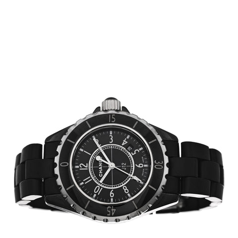 Stainless Steel Matte Ceramic 33mm J12 Quartz Watch Black