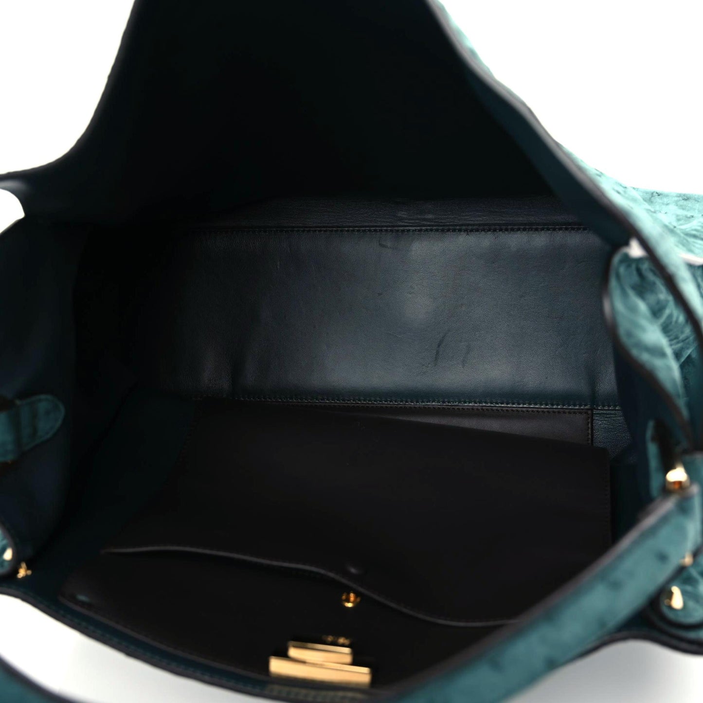 Ostrich Shiny Nappa Large Peekaboo X-Lite Green