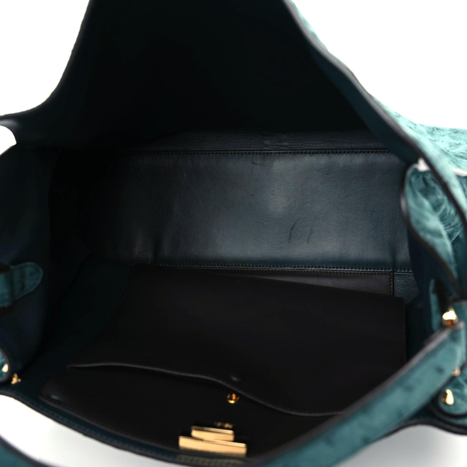 Fendi Ostrich Shiny Nappa Large Peekaboo X-Lite Green 12 of 16