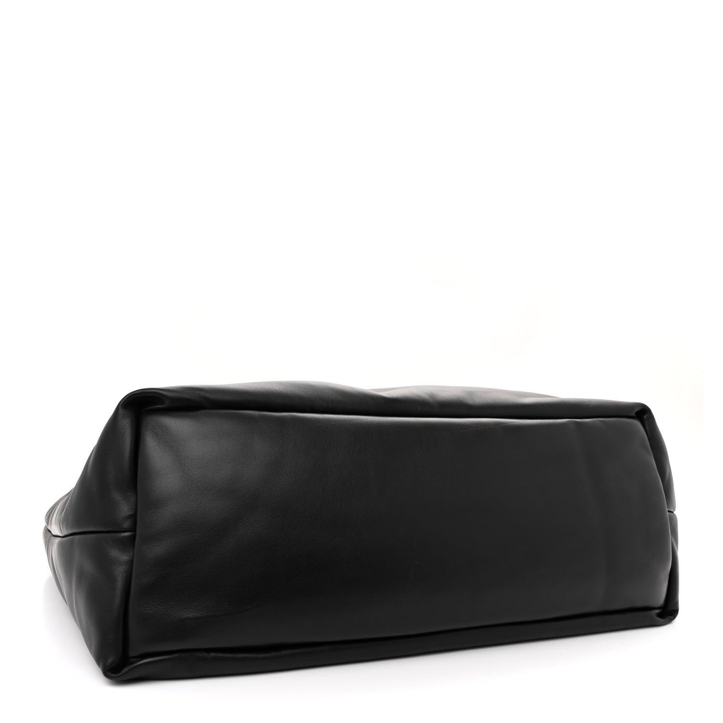 Lambskin Wide Puffer Tote Black